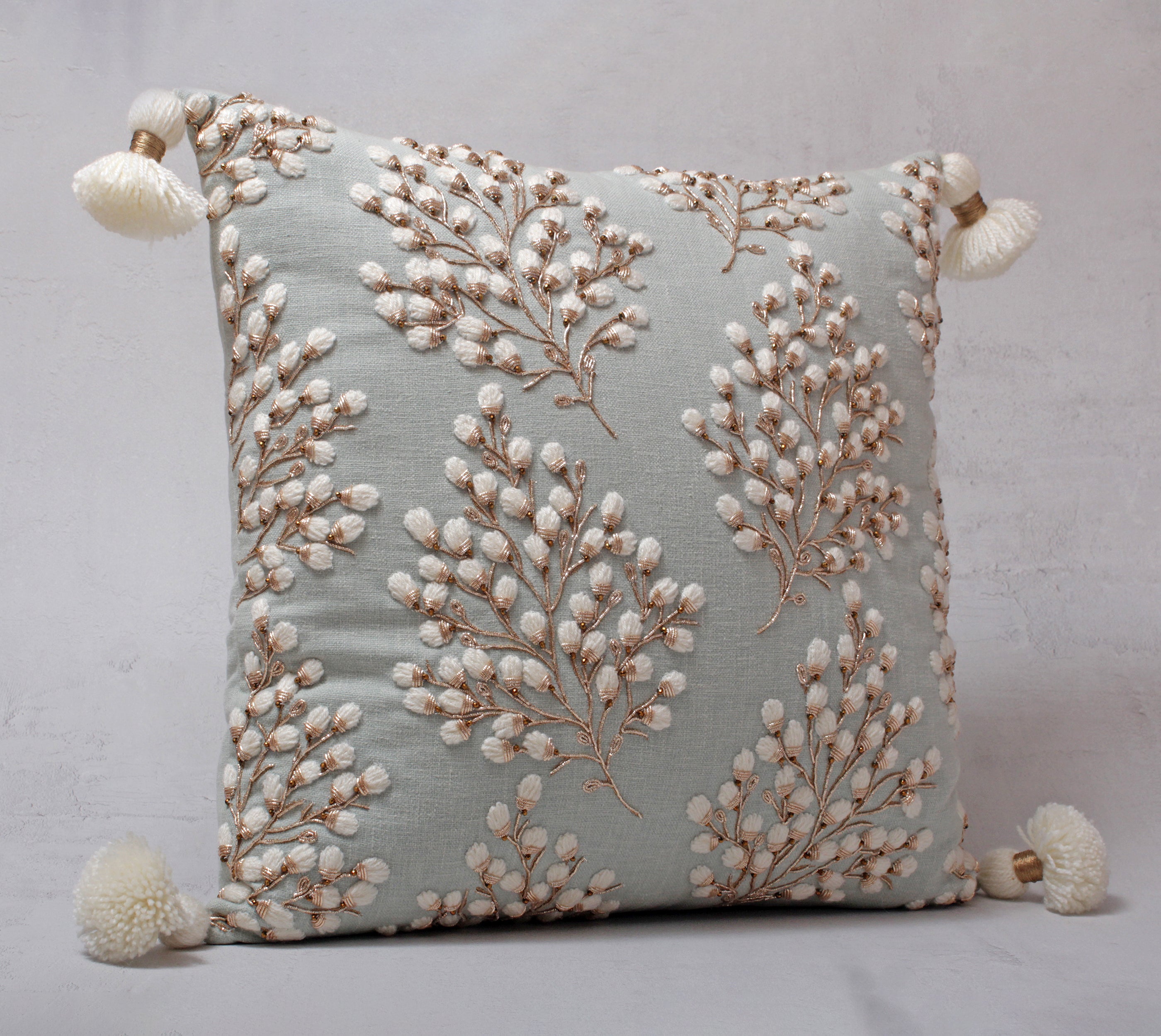 ISABELLA Mint Cotton Cushion Cover