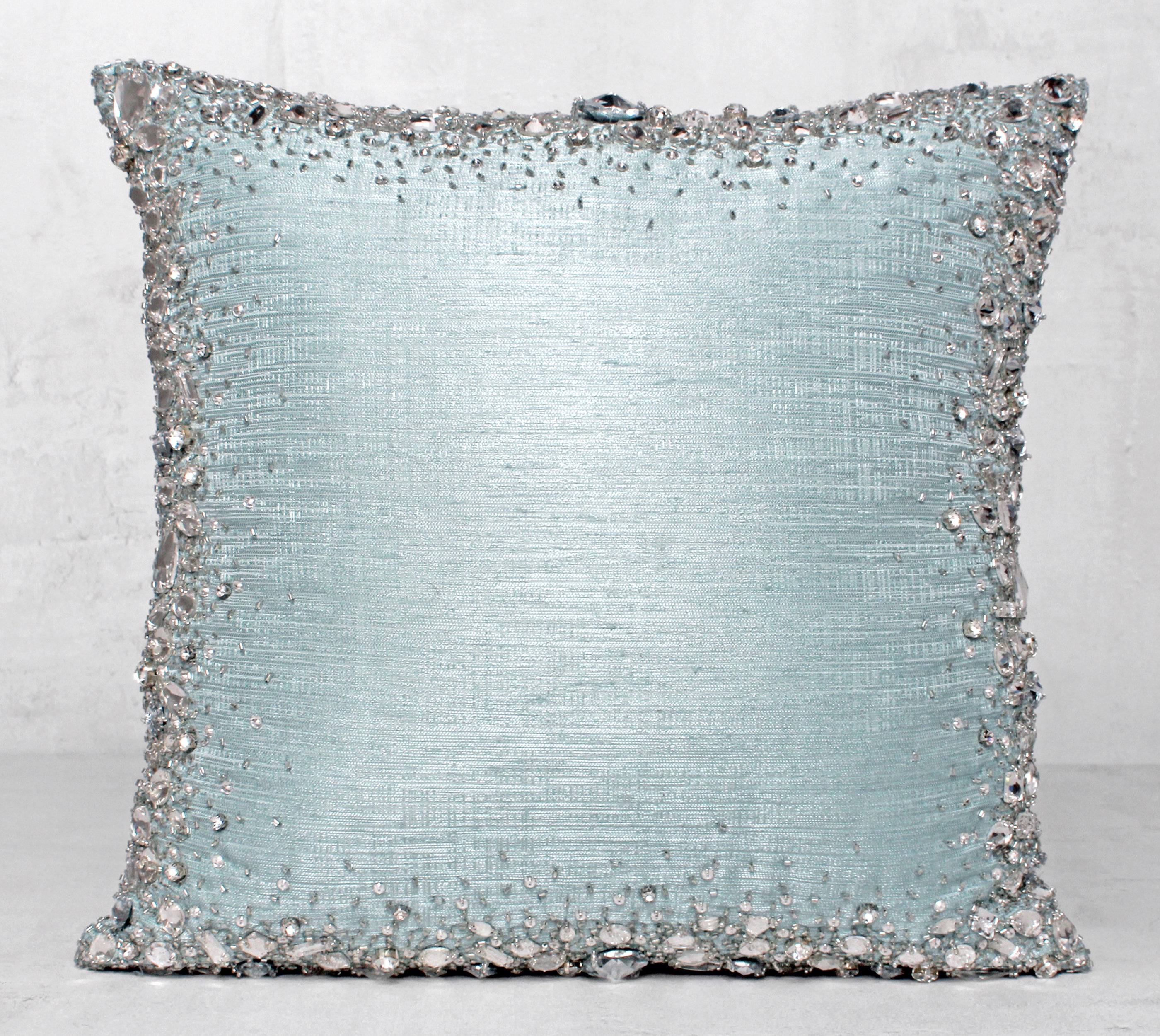 LUMIERE Light Teal Bling Cushion Cover