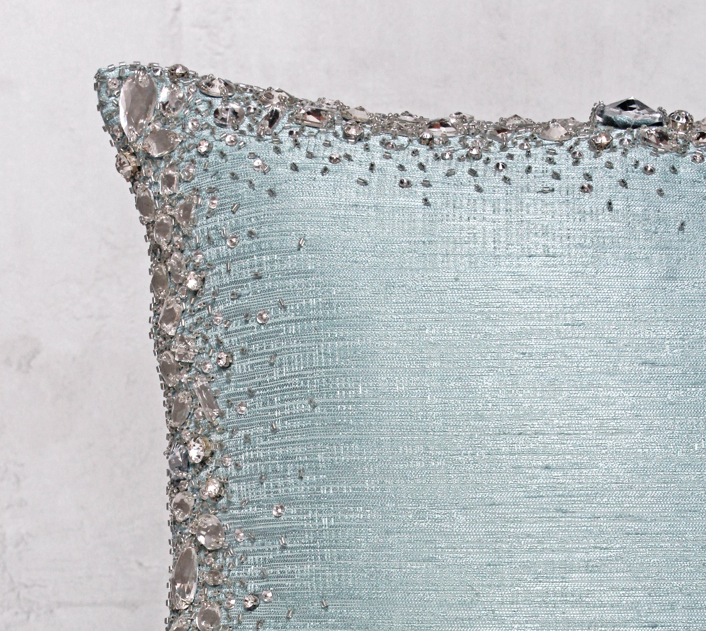 LUMIERE Light Teal Bling Cushion Cover