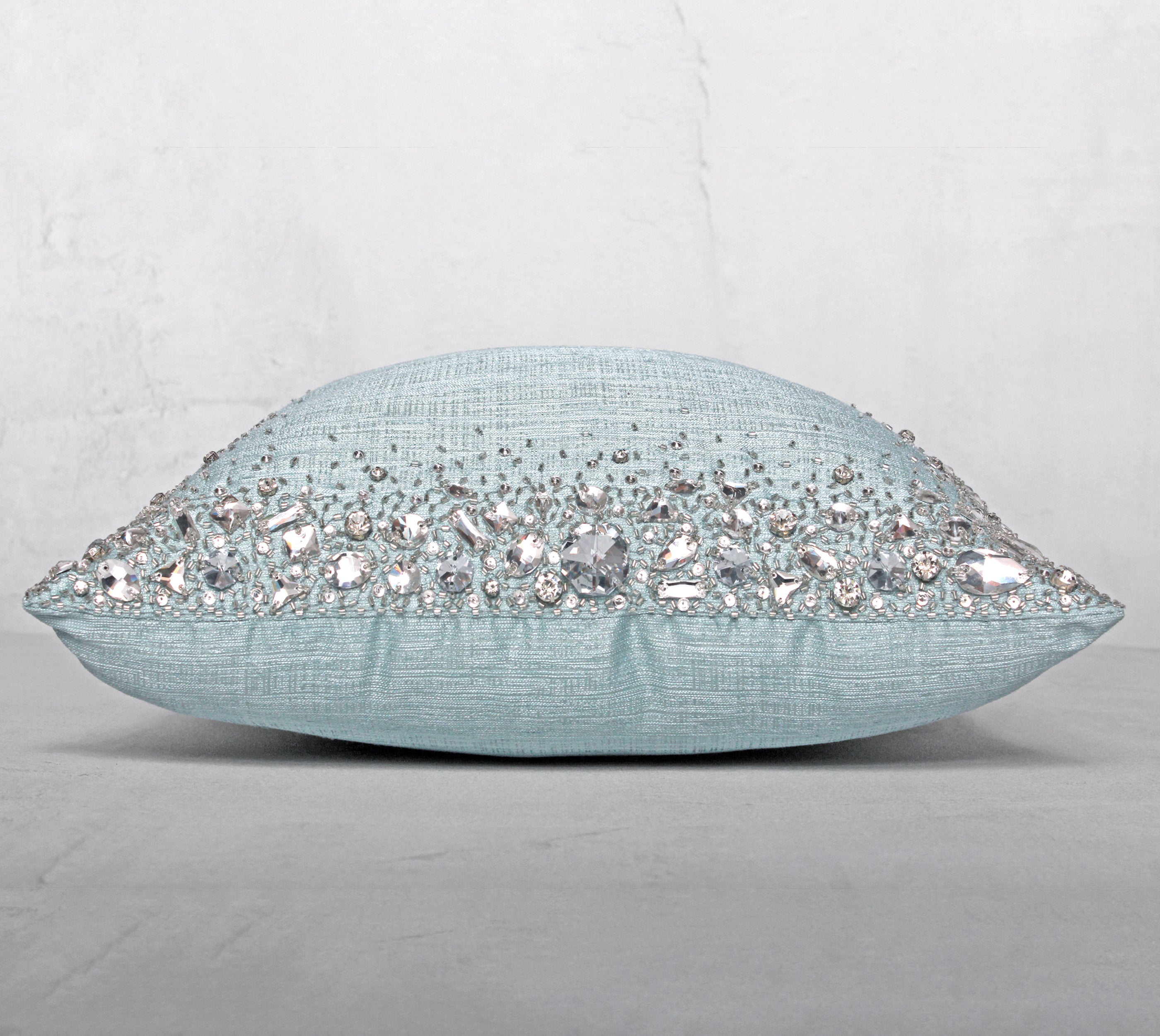 LUMIERE Light Teal Bling Cushion Cover