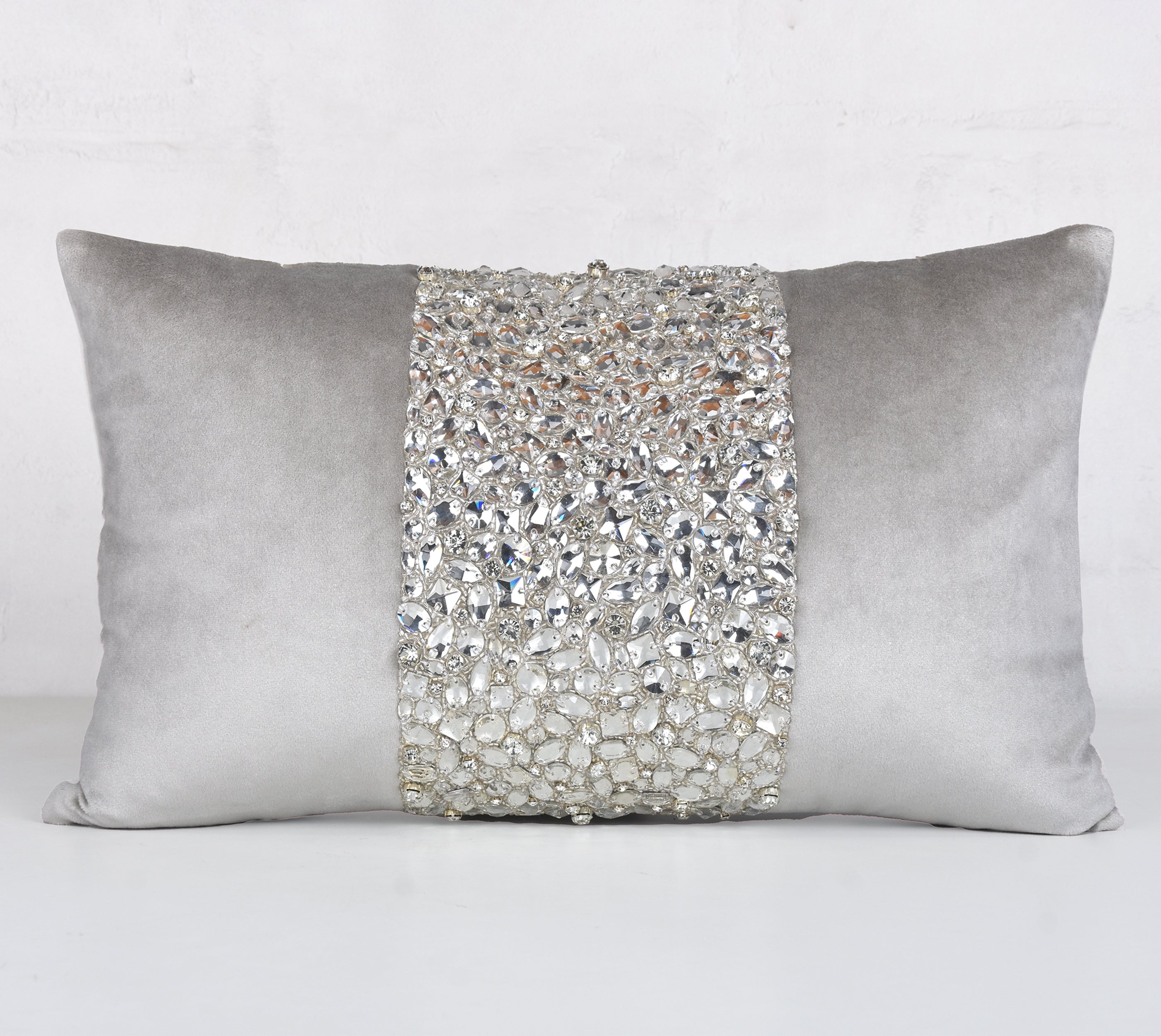 ALICE Silver Velvet Cushion Cover