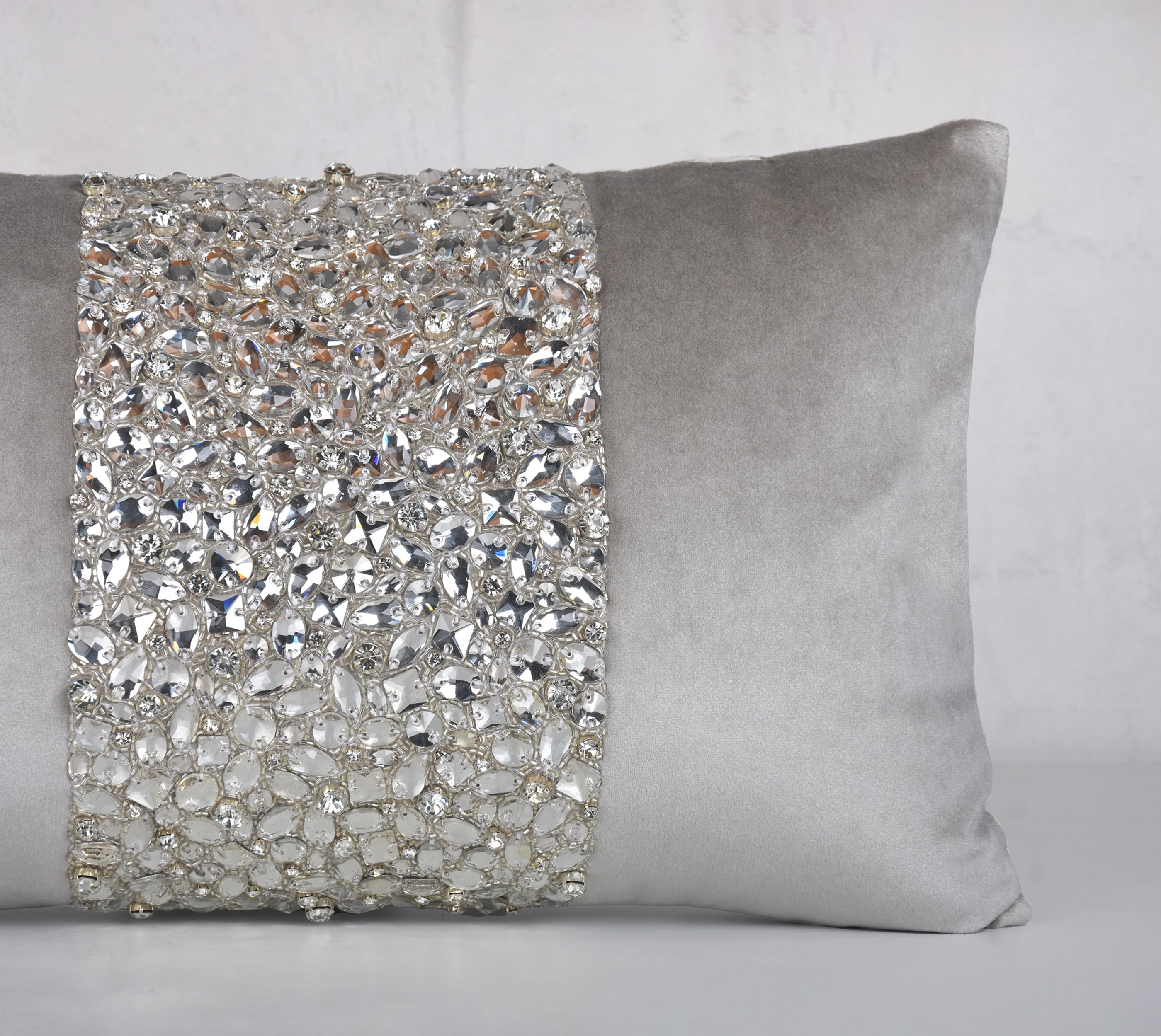 ALICE Silver Velvet Cushion Cover