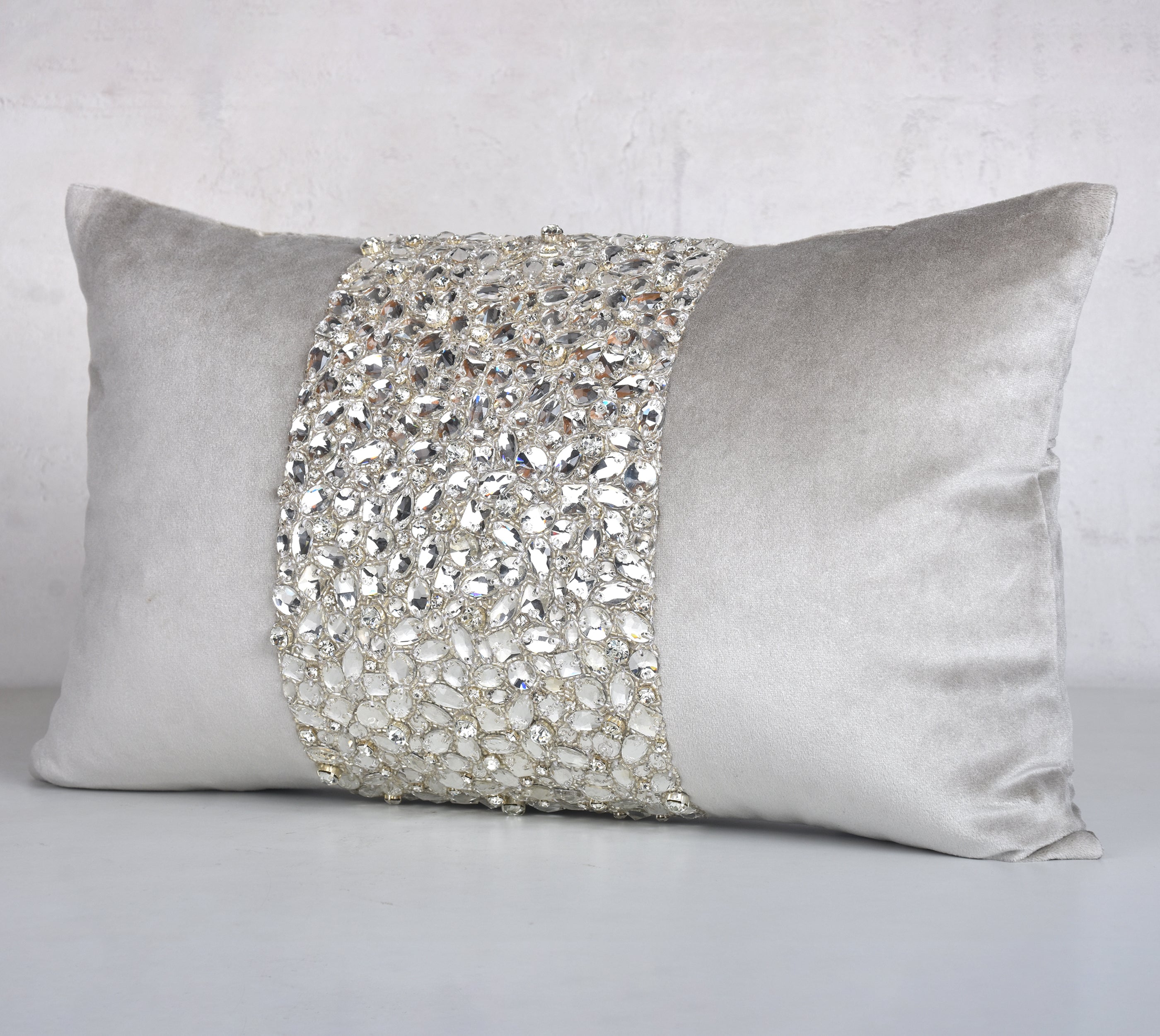 ALICE Silver Velvet Cushion Cover