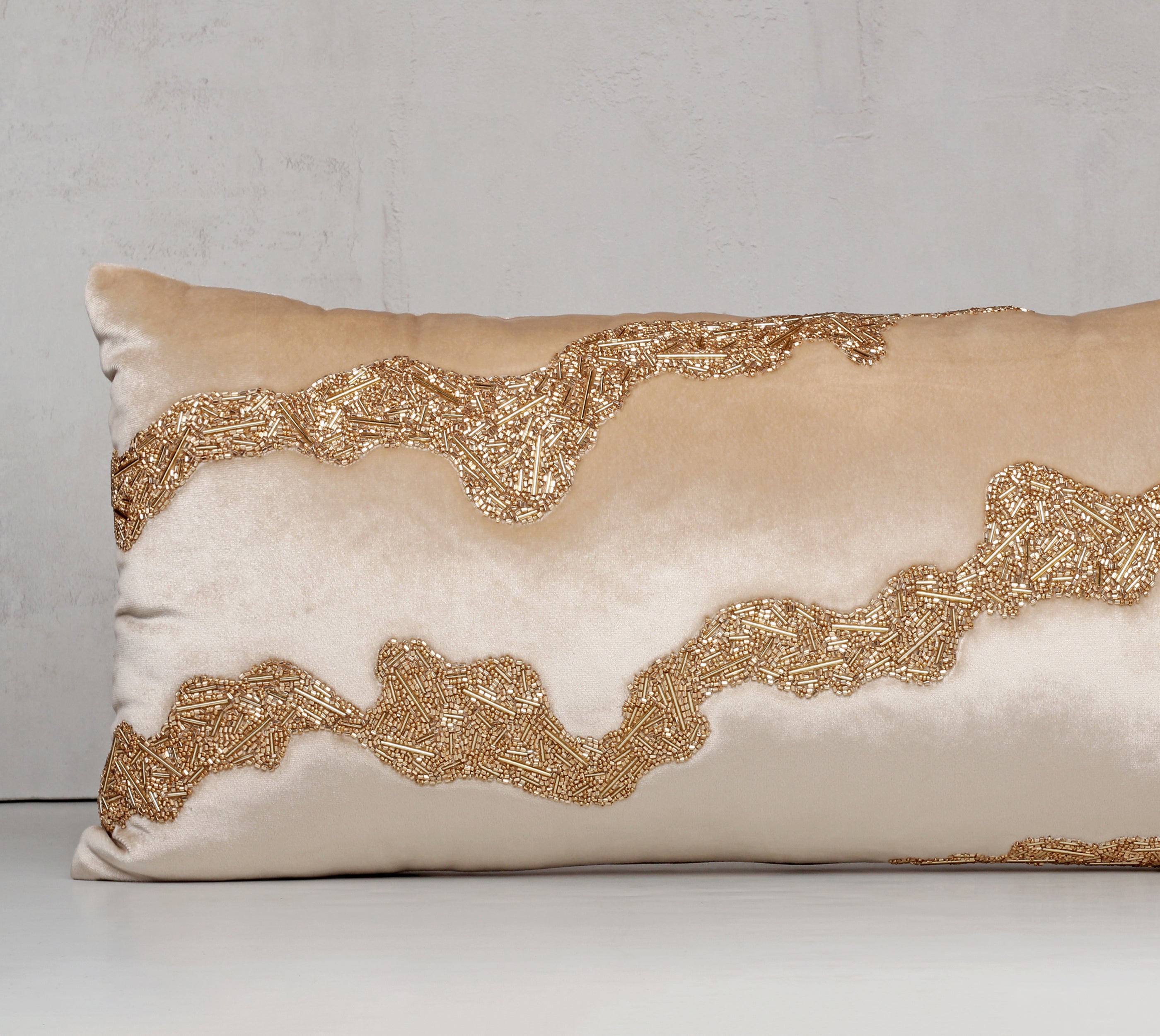 Light Gold and Cream Cushion Cover