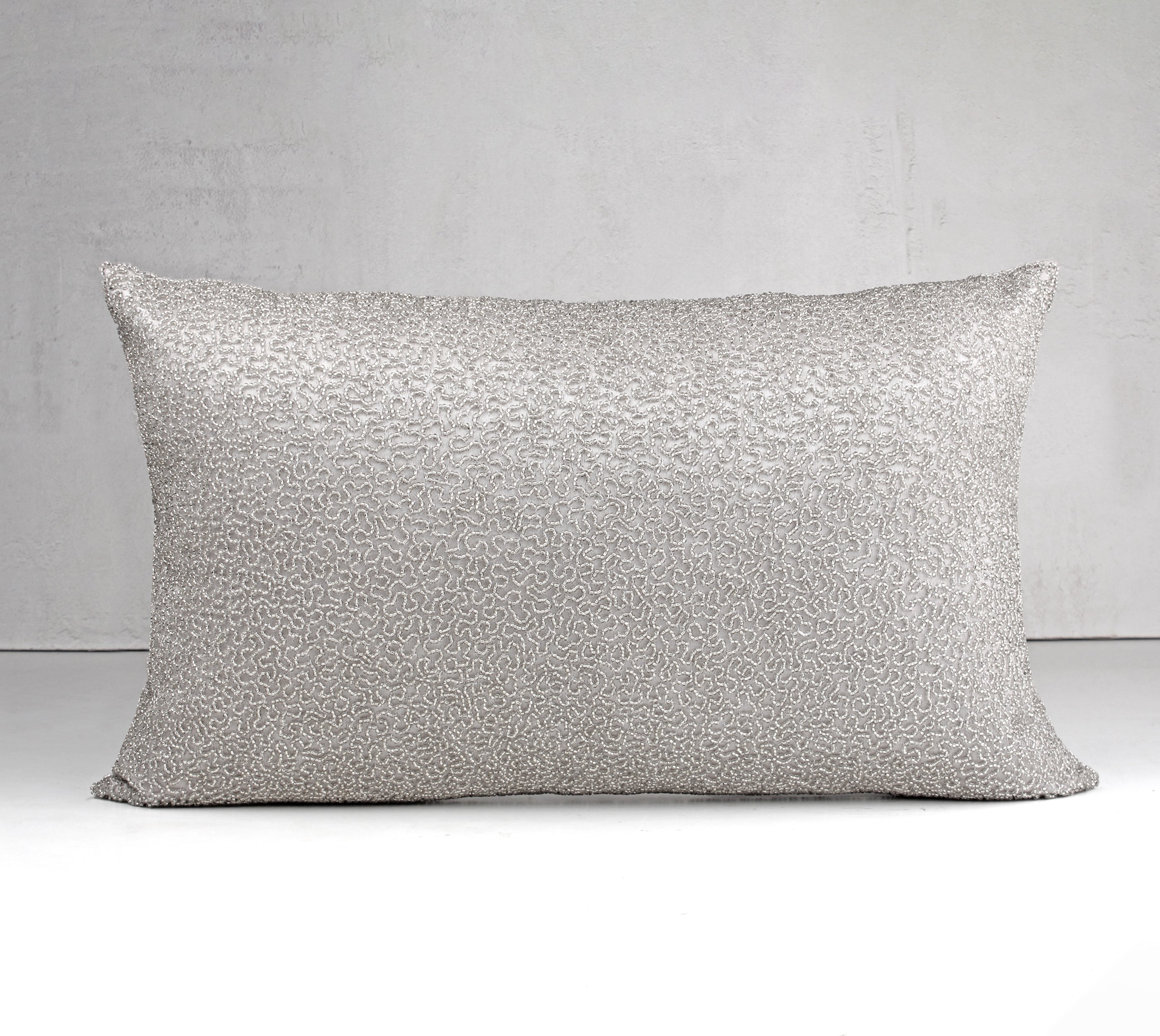 VERMICILLI Silver Beaded Cushion Cover