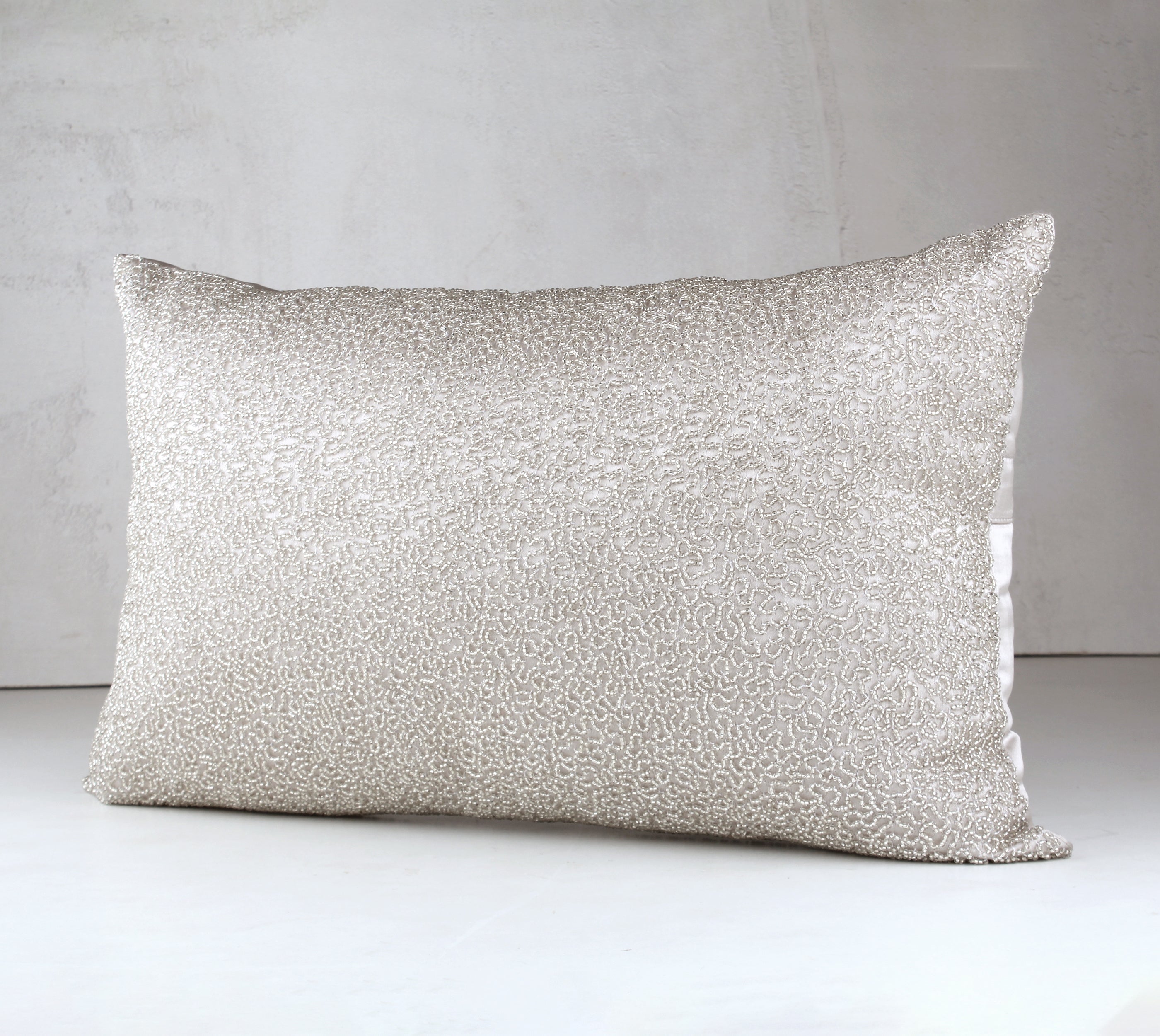 VERMICILLI Silver Beaded Cushion Cover