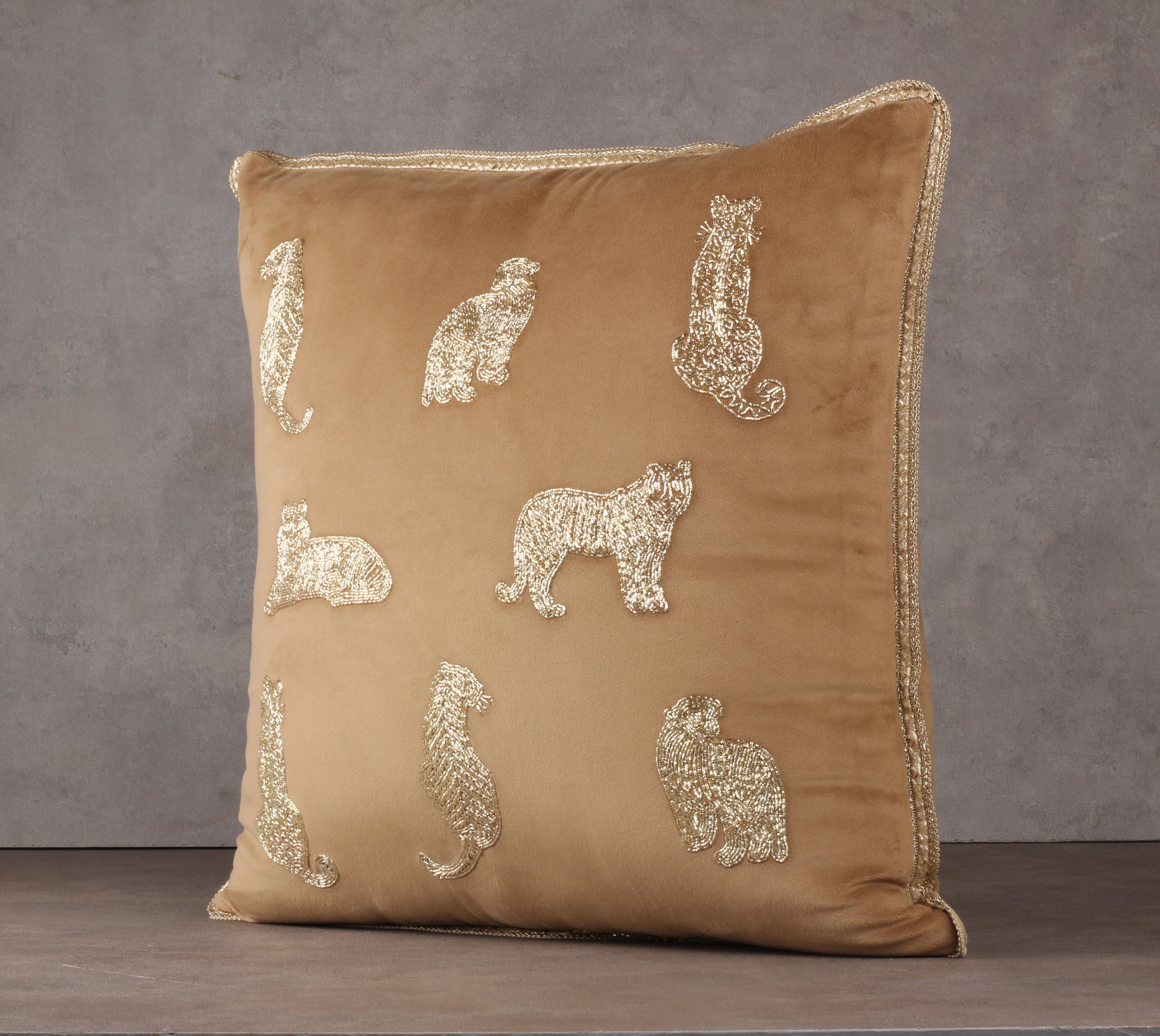 NARGIS Gold Velvet Cushion Cover