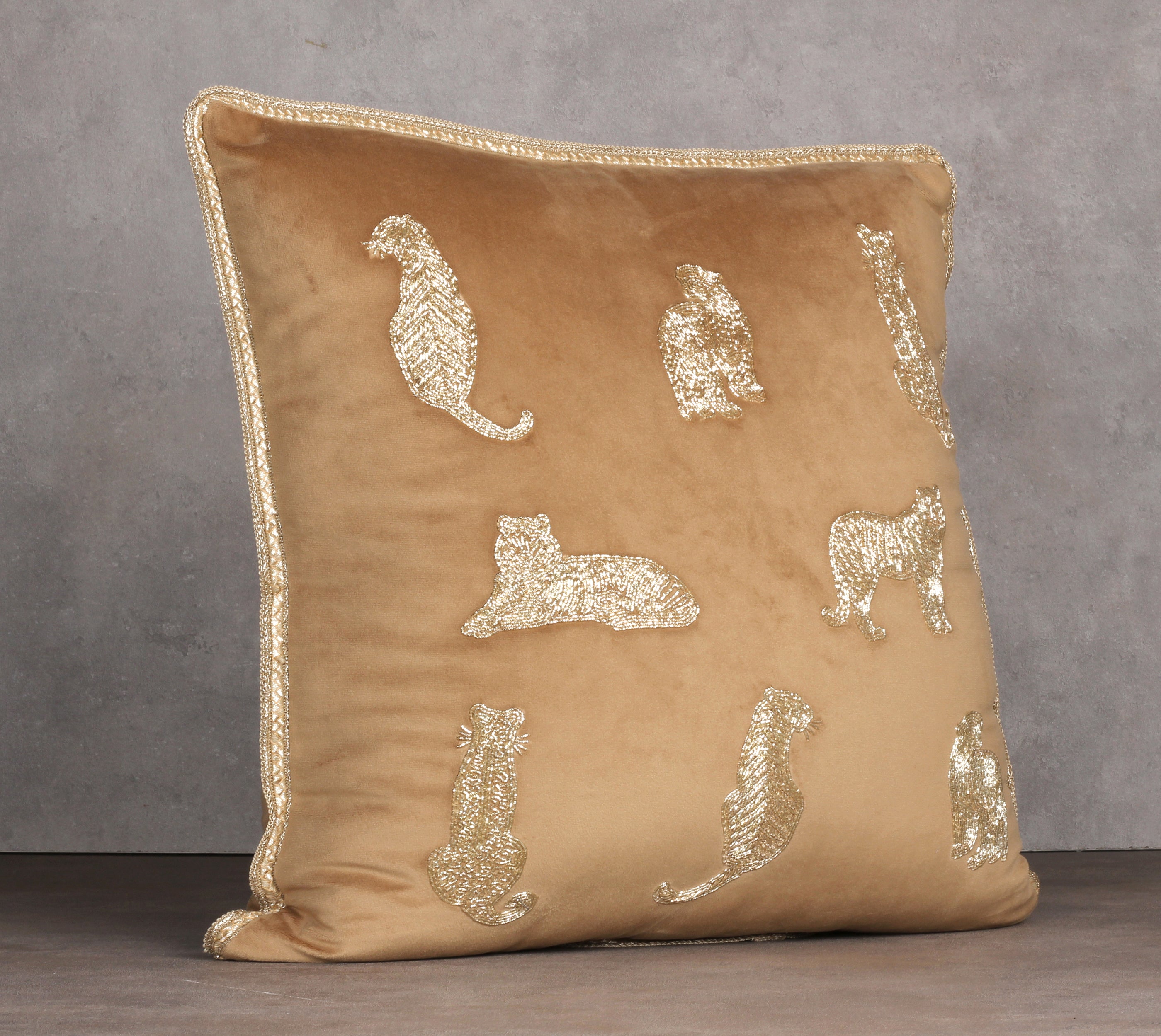 NARGIS Gold Velvet Cushion Cover