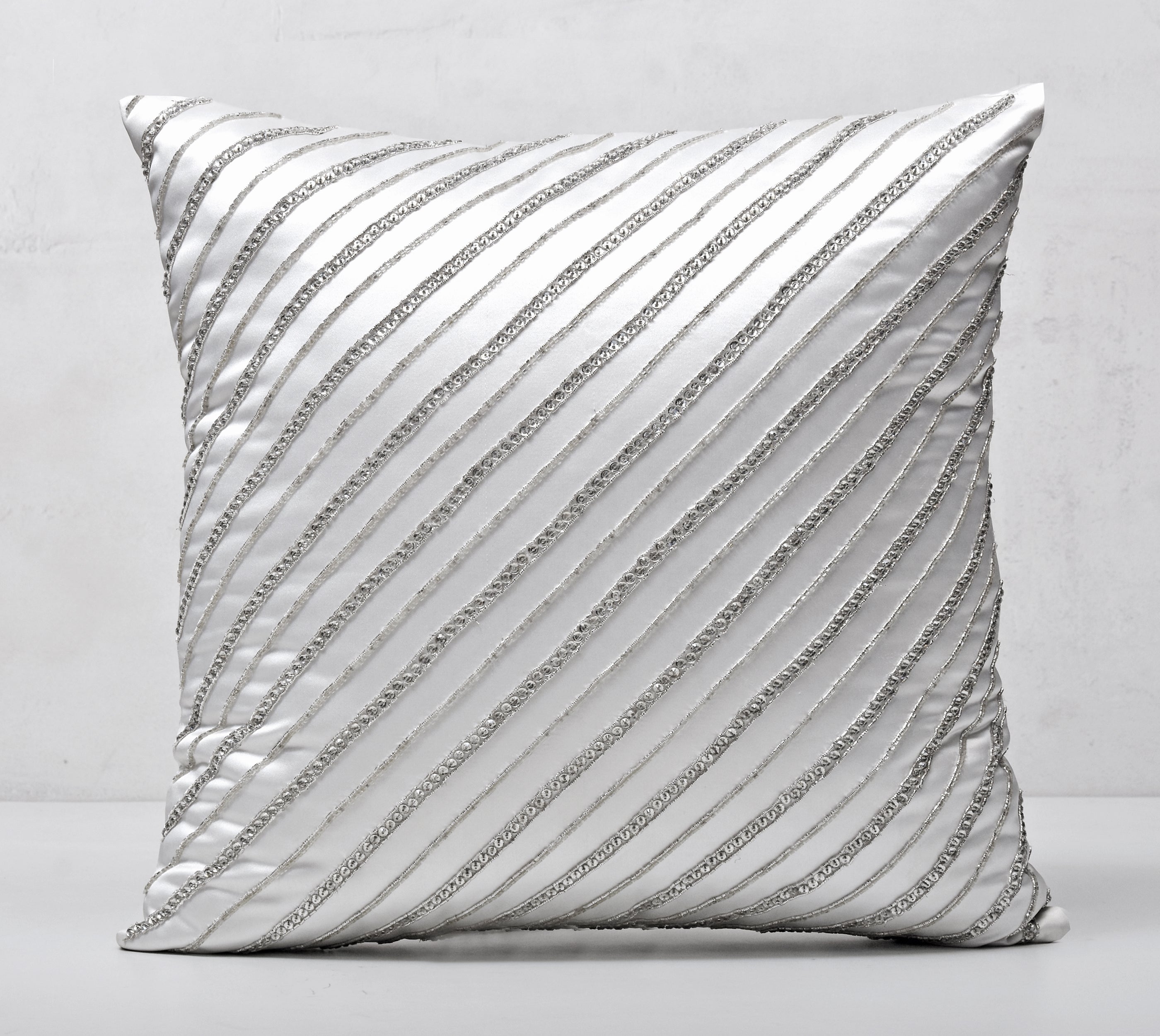 ALICE White Satin Cushion Cover