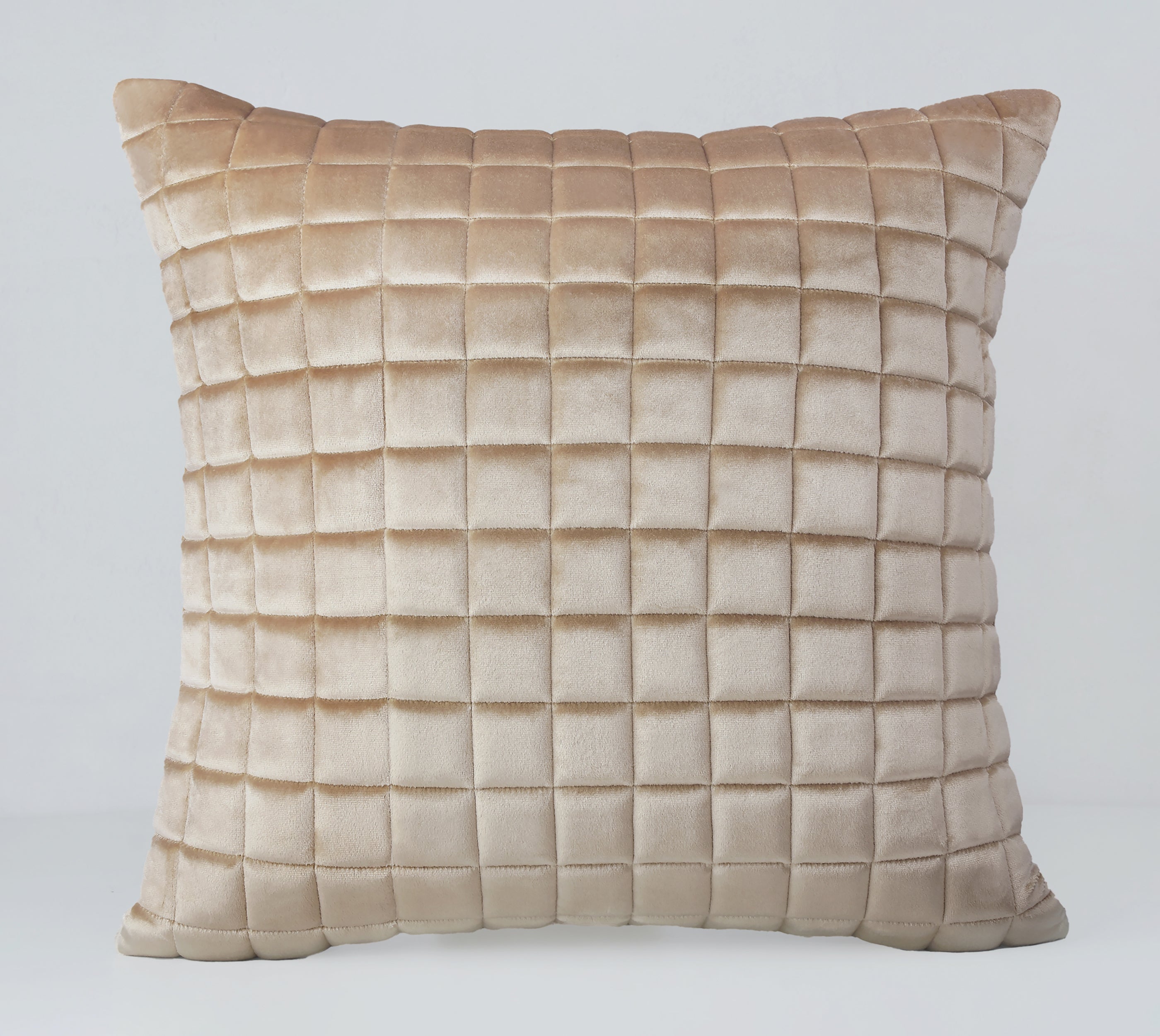 MATRIX Light Gold Quilted Velvet Cushion Cover