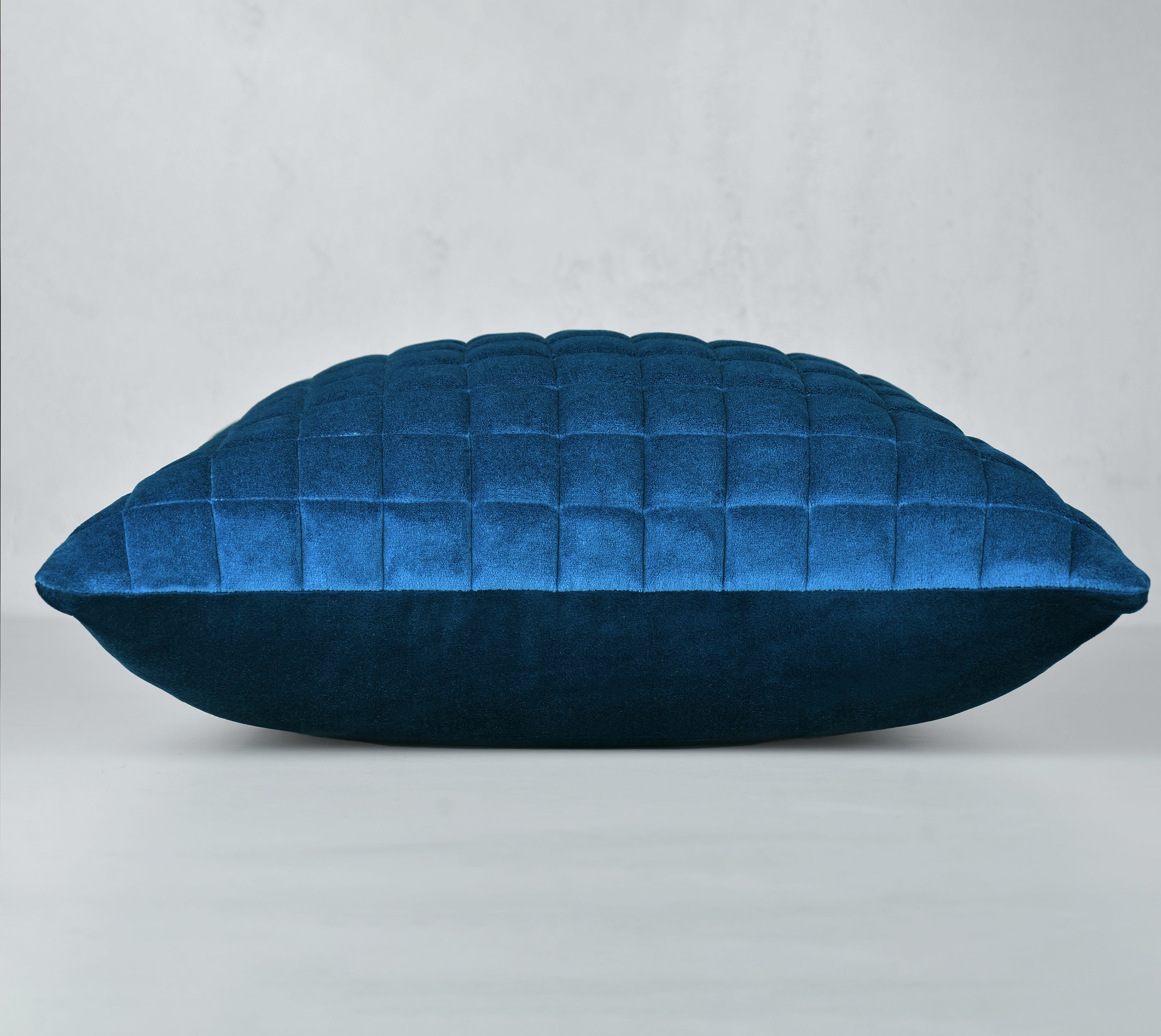 MATRIX Blue Quilted Velvet Cushion Cover