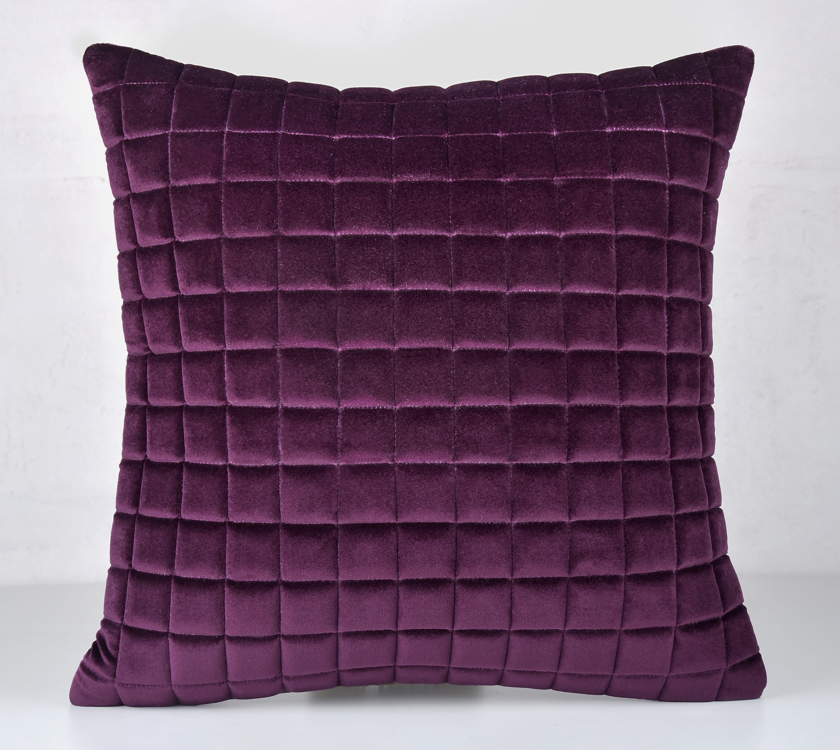 MATRIX Purple Quilted Velvet Cushion Cover