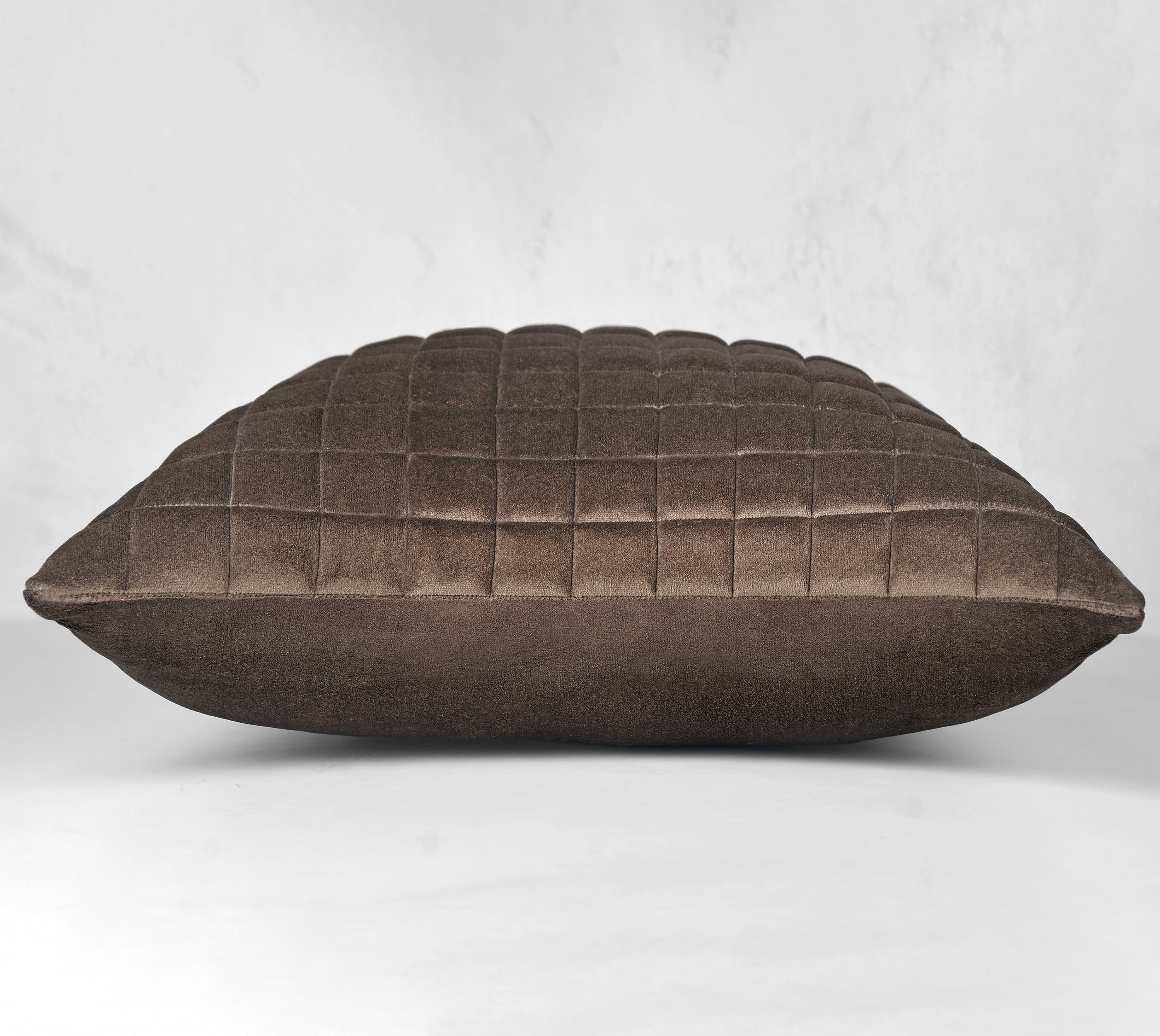 MATRIX Brown Quilted Velvet Cushion Cover