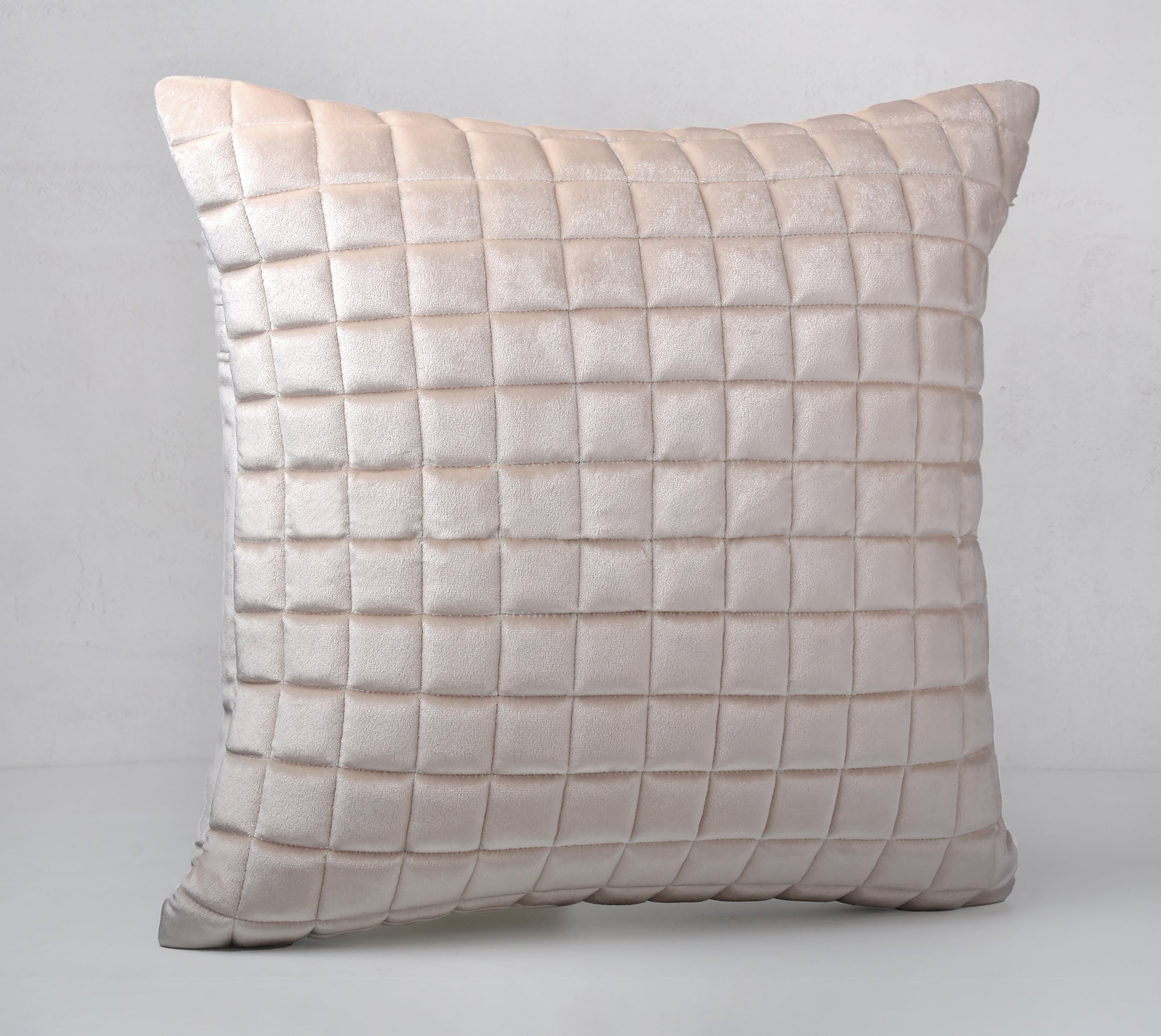 MATRIX Ecru Quilted Velvet Cushion Cover