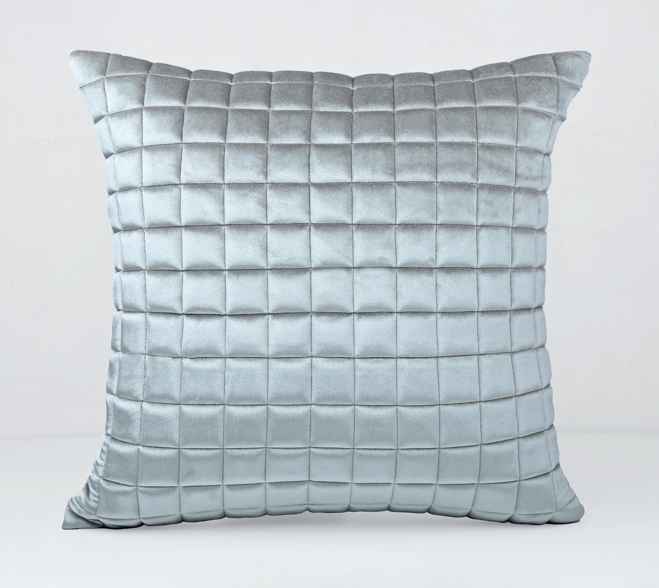 MATRIX Silver Quilted Velvet Cushion Cover