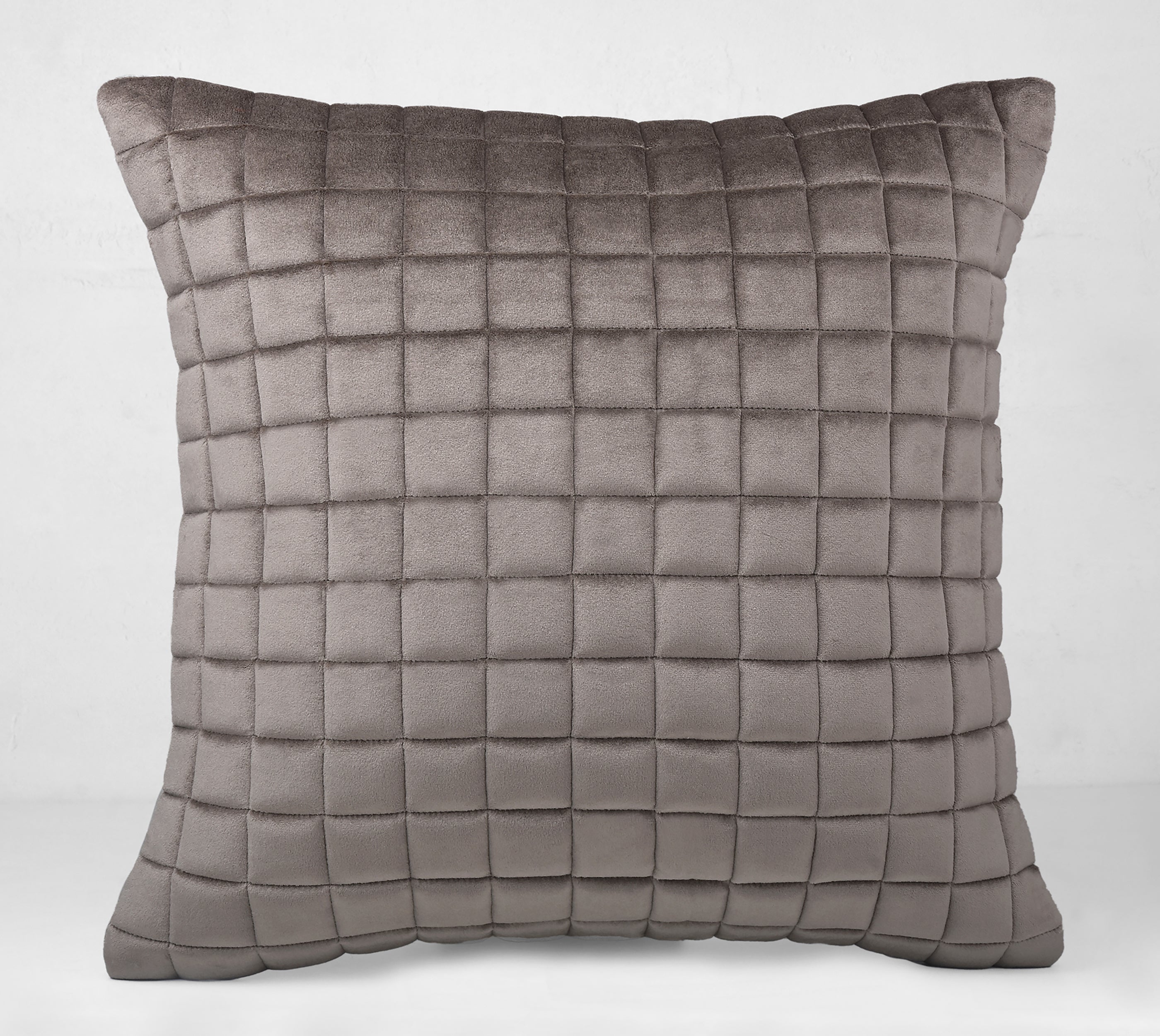 MATRIX Taupe Quilted Velvet Cushion Cover