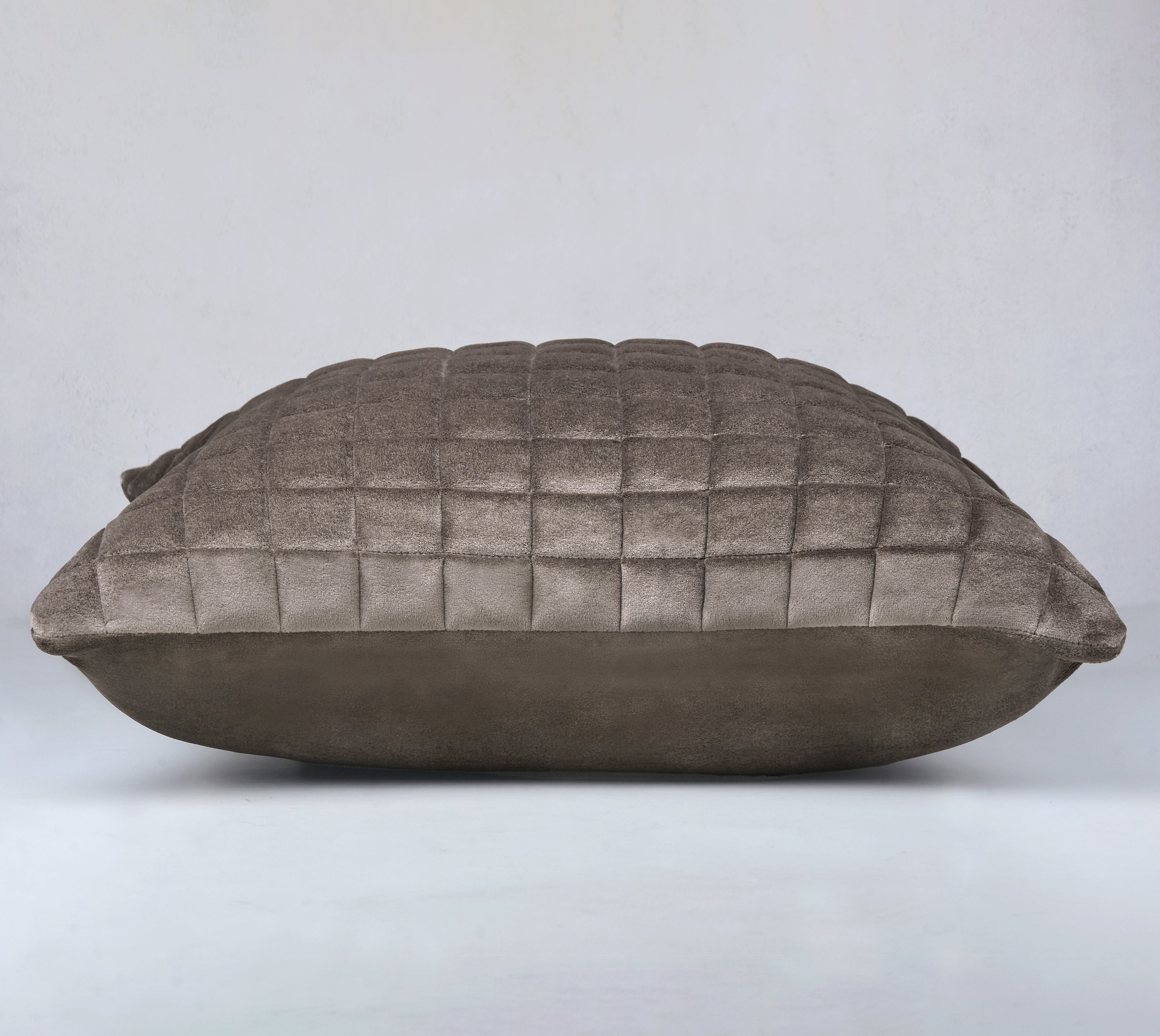 MATRIX Taupe Quilted Velvet Cushion Cover