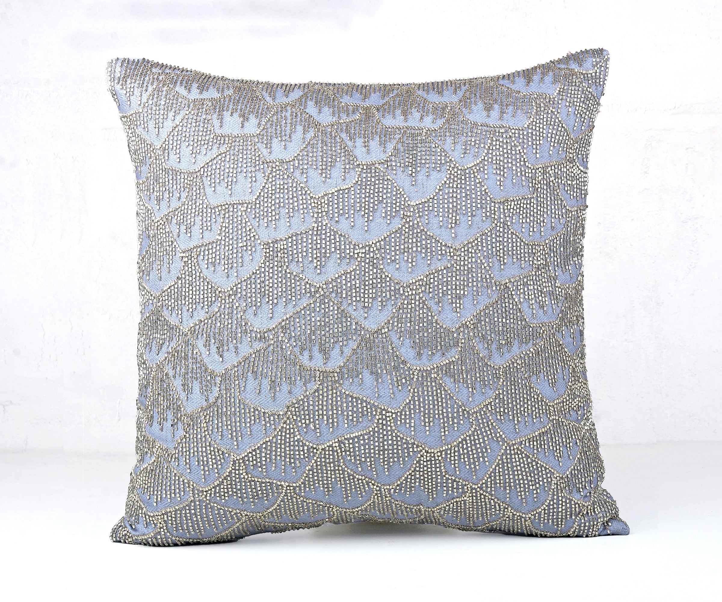 MEREDITH Dusty Blue Cotton Cushion Cover