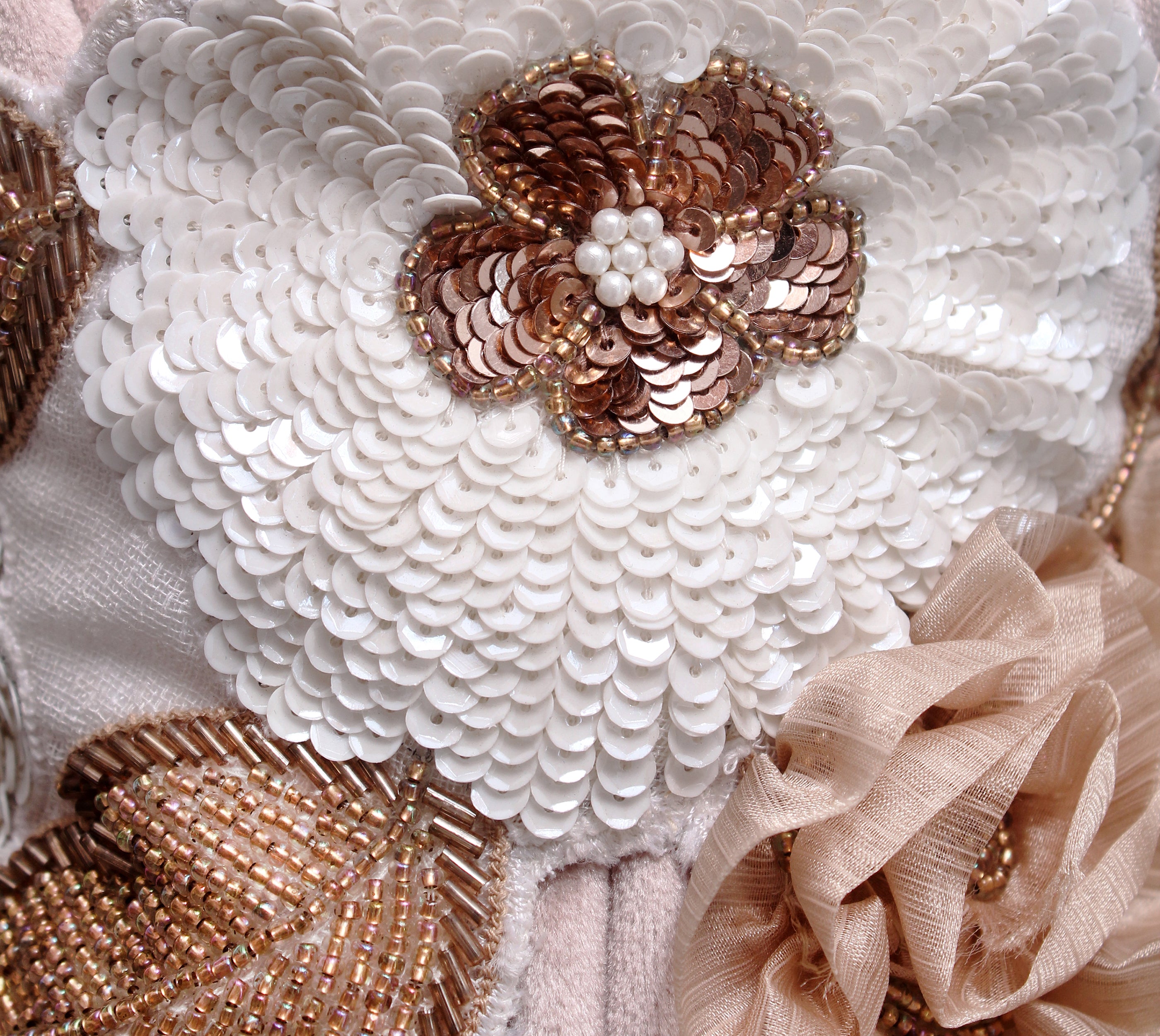 White Beige Rosegold Curtain Tieback