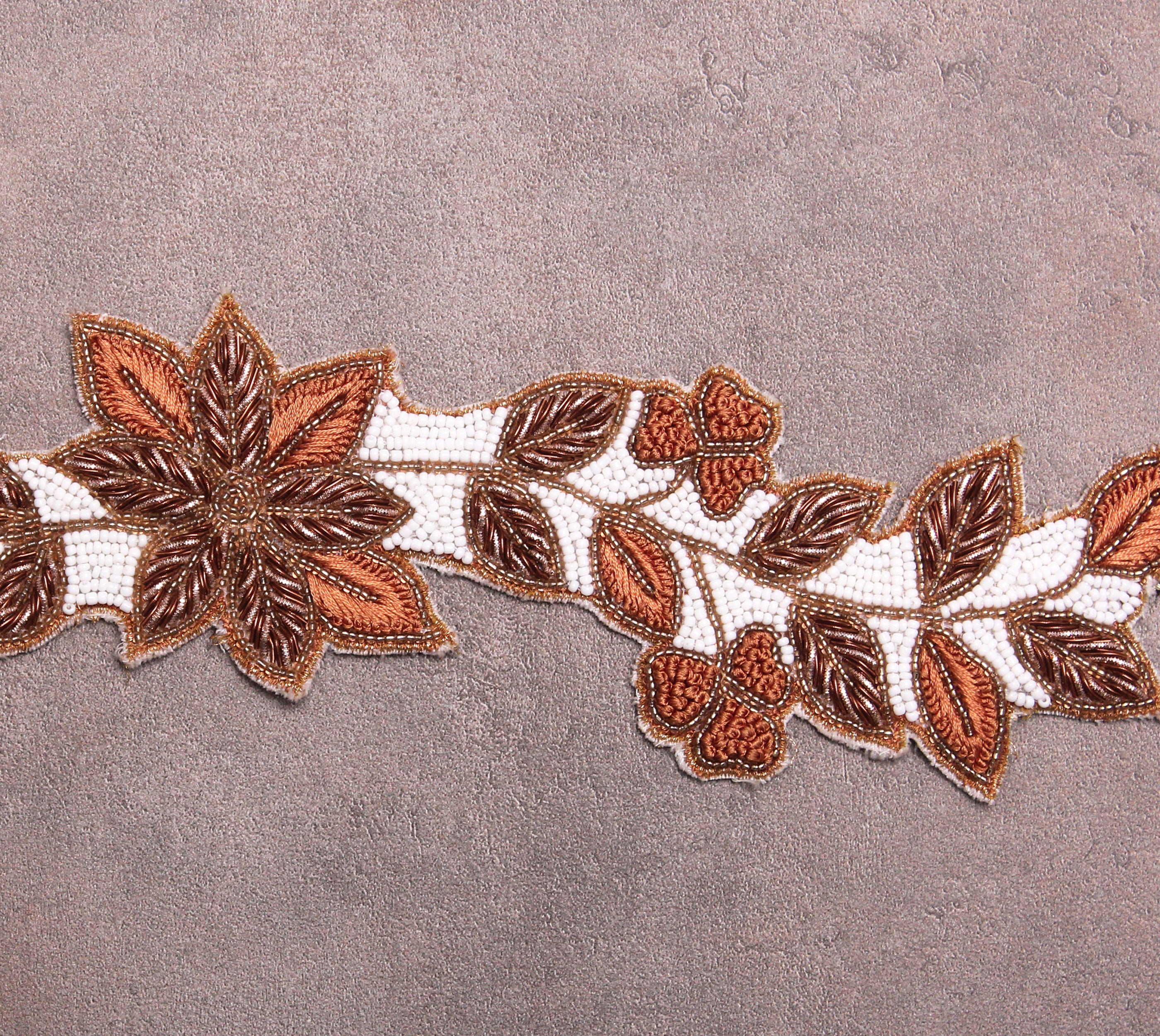 White, Rust and Rosegold Curtain Tieback