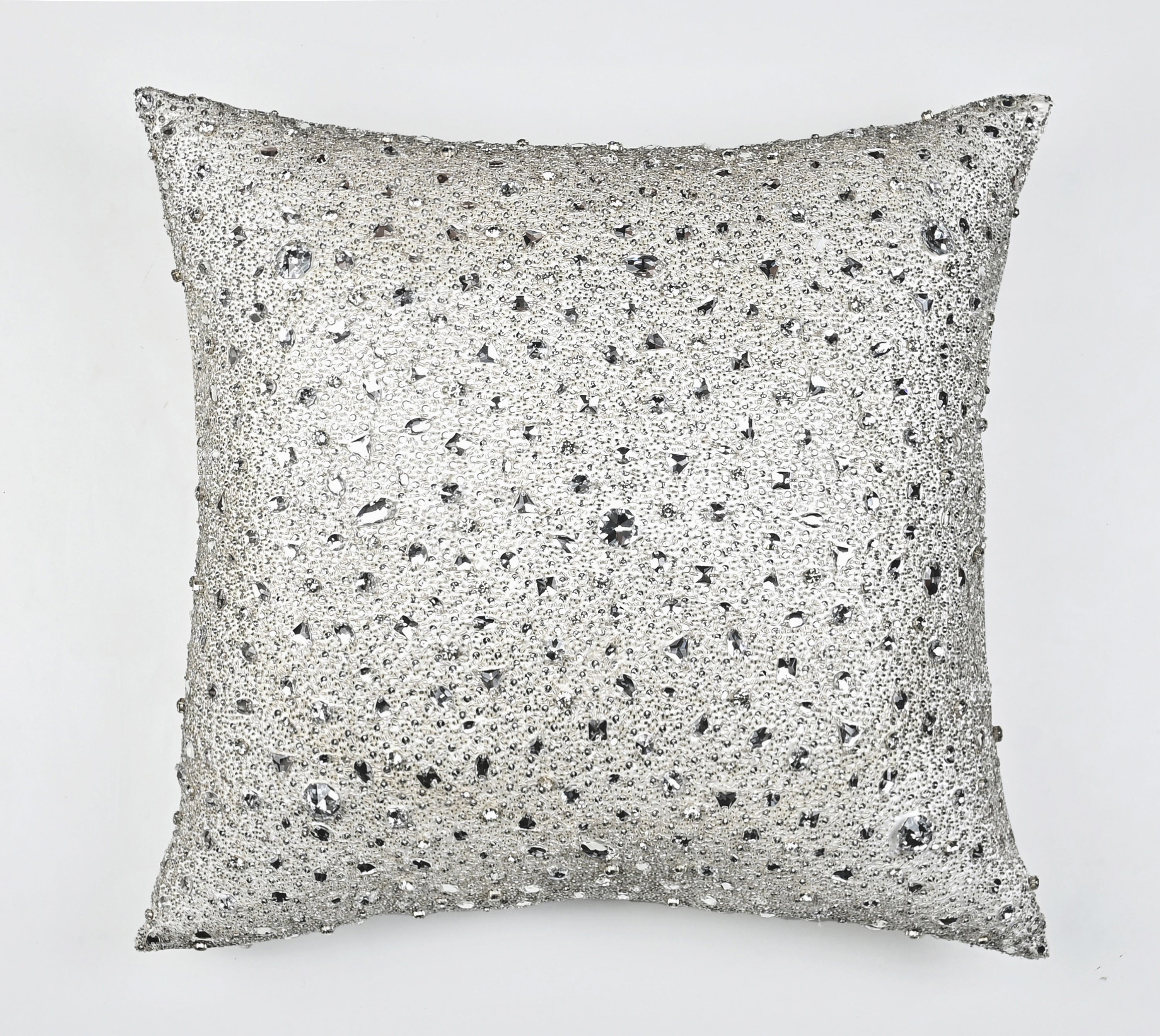 SOPHIE White and Silver Bling Euro Sham