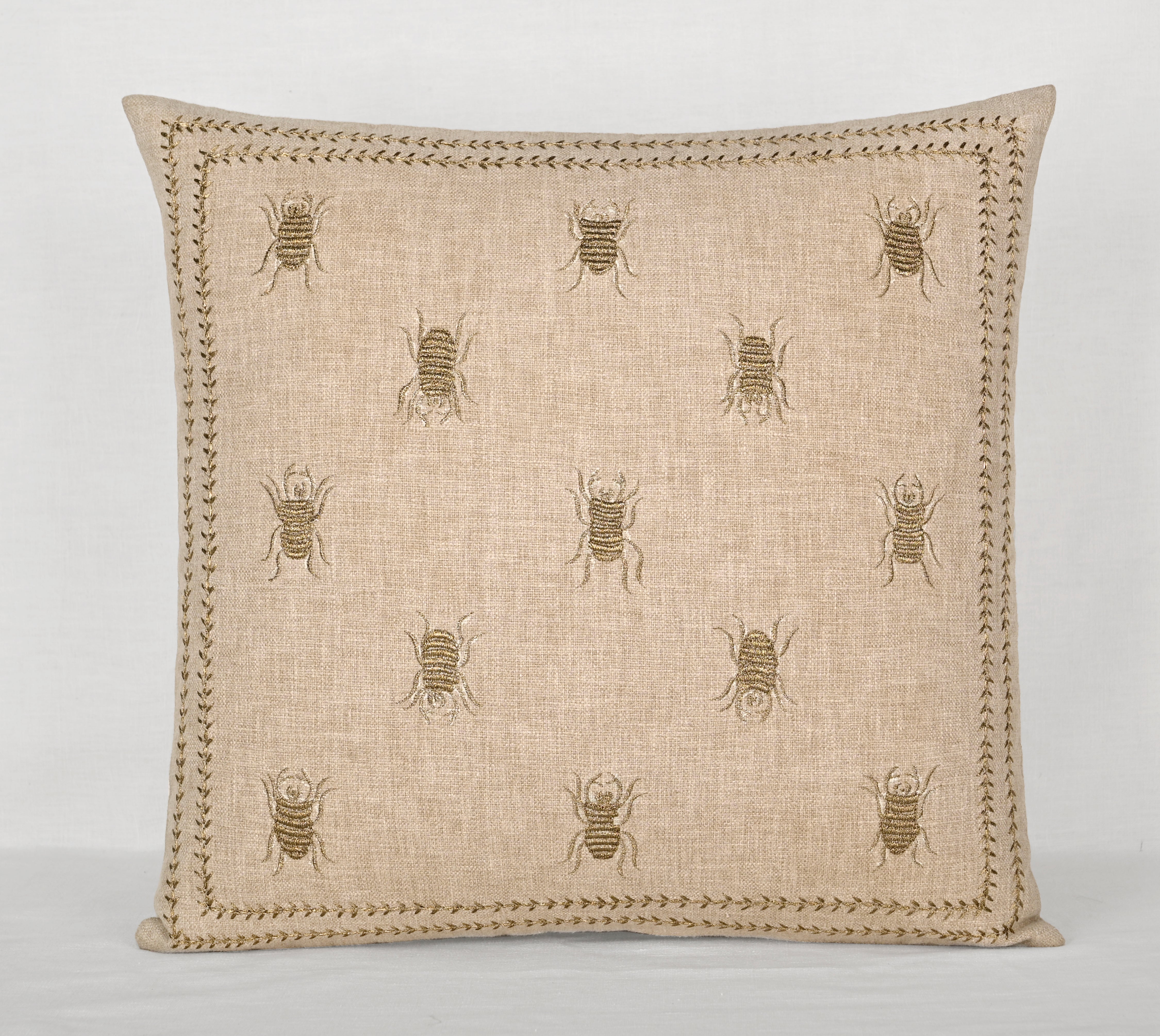 ROSA Beige Cotton Cushion Cover