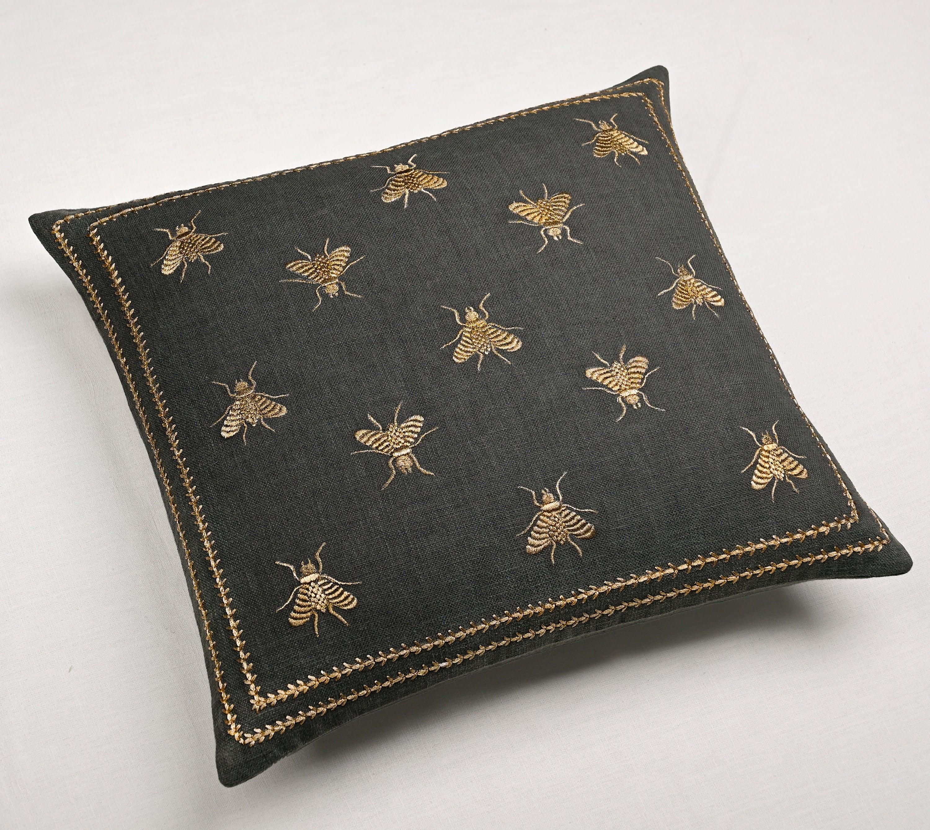 ROSA Grey Cotton Cushion Cover