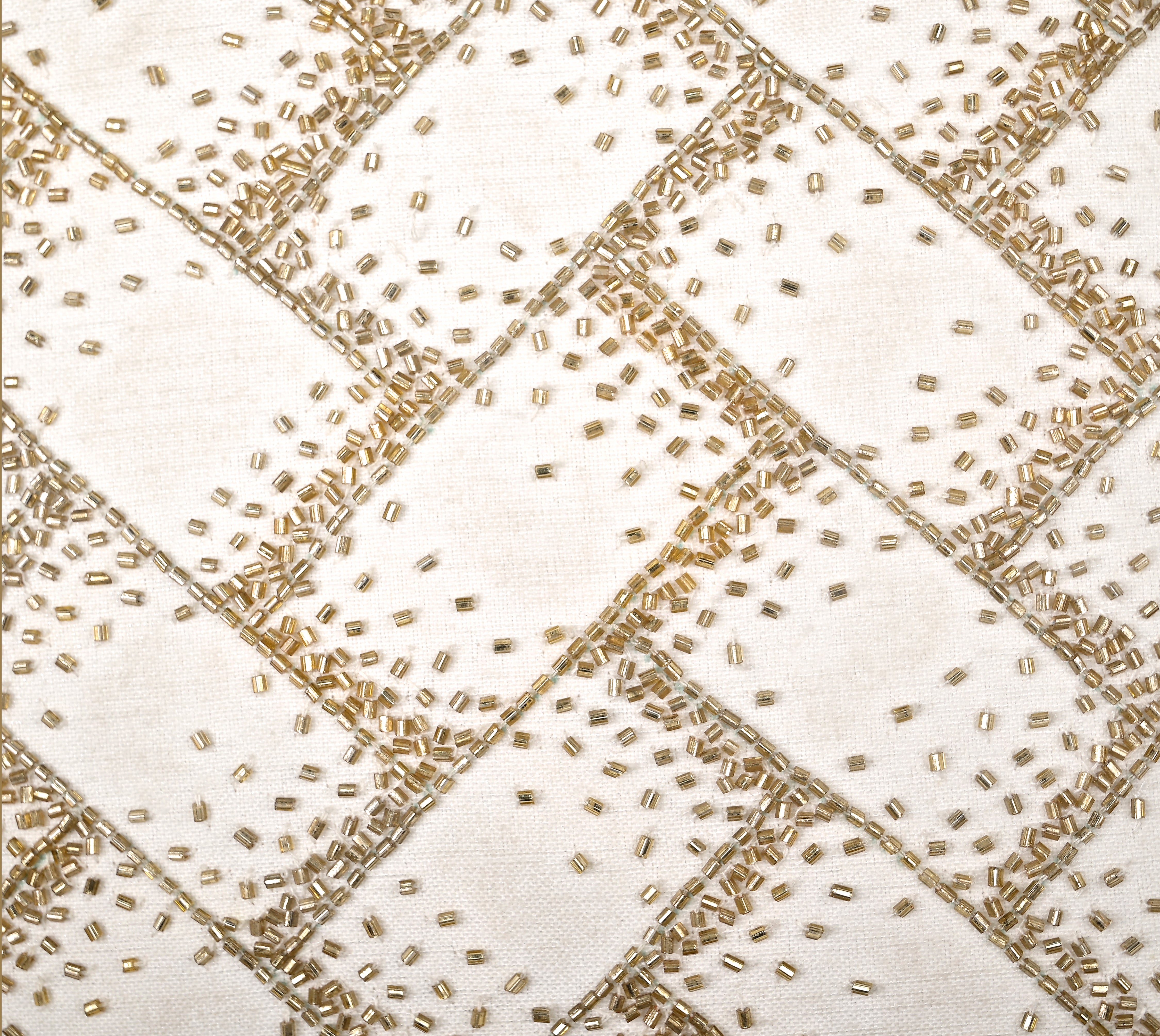 MIDAS White Beaded Cushion Cover