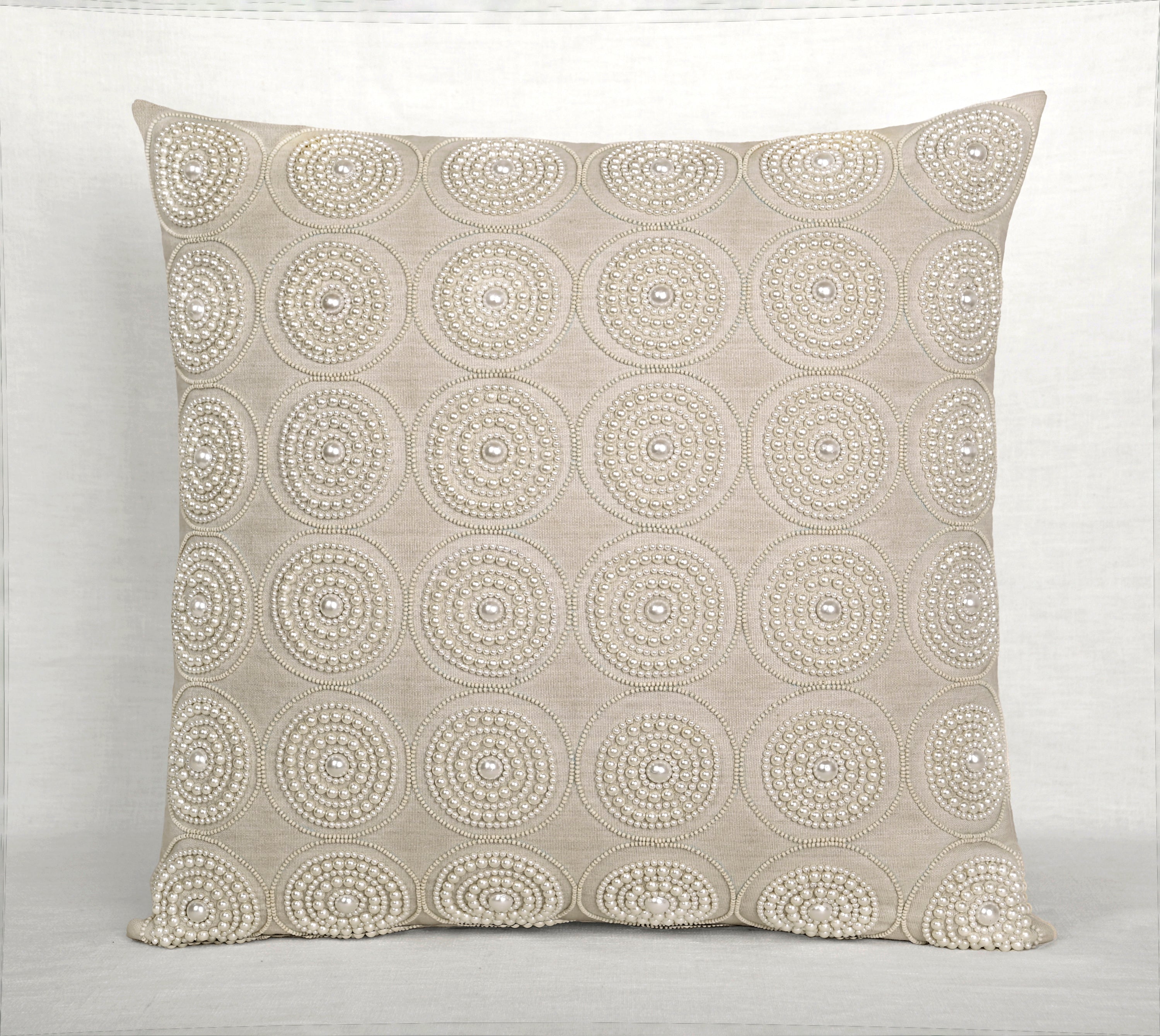ENAMOR Beaded Cotton Cushion Cover