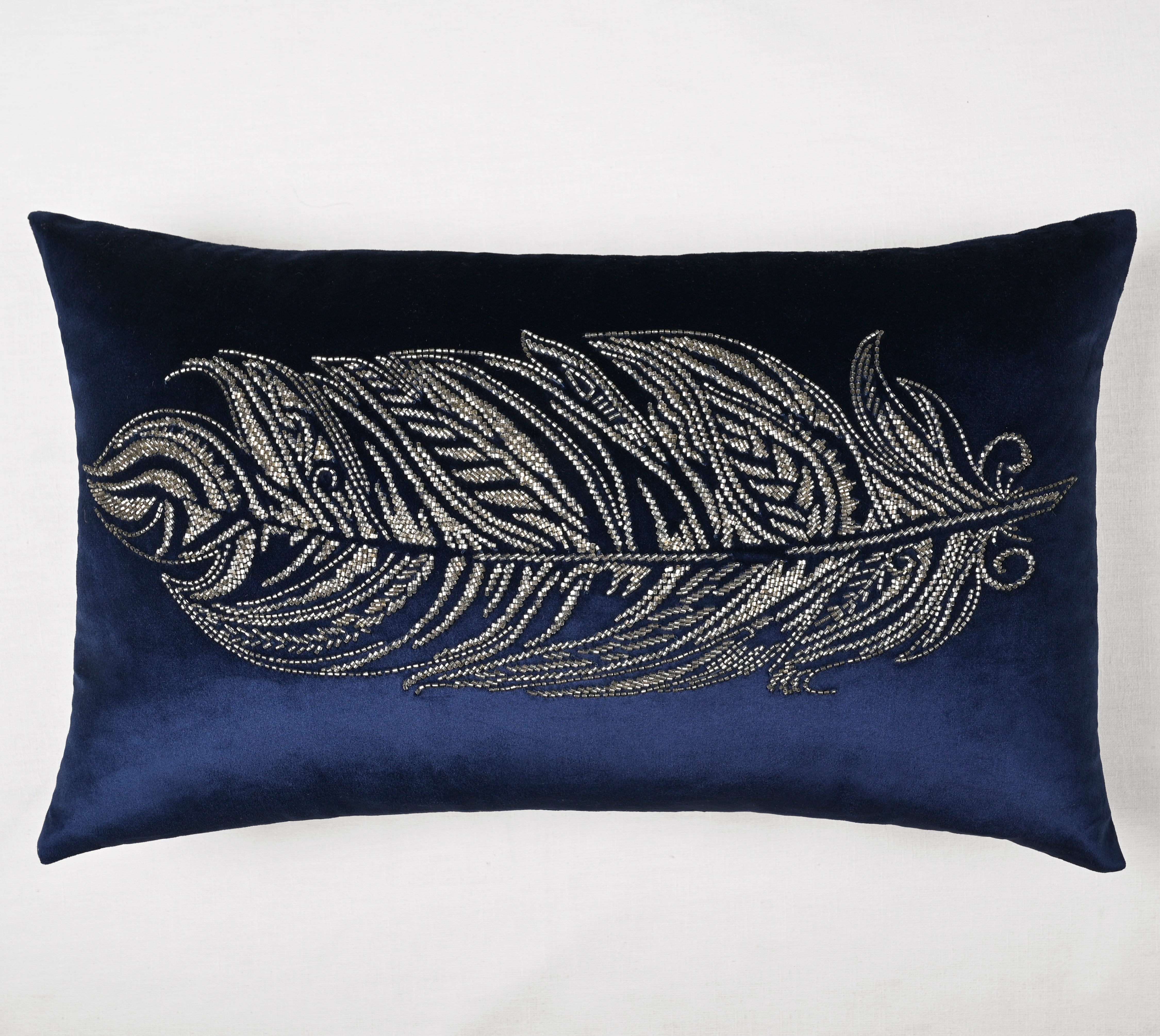 ORION Navy Blue Velvet Cushion Cover