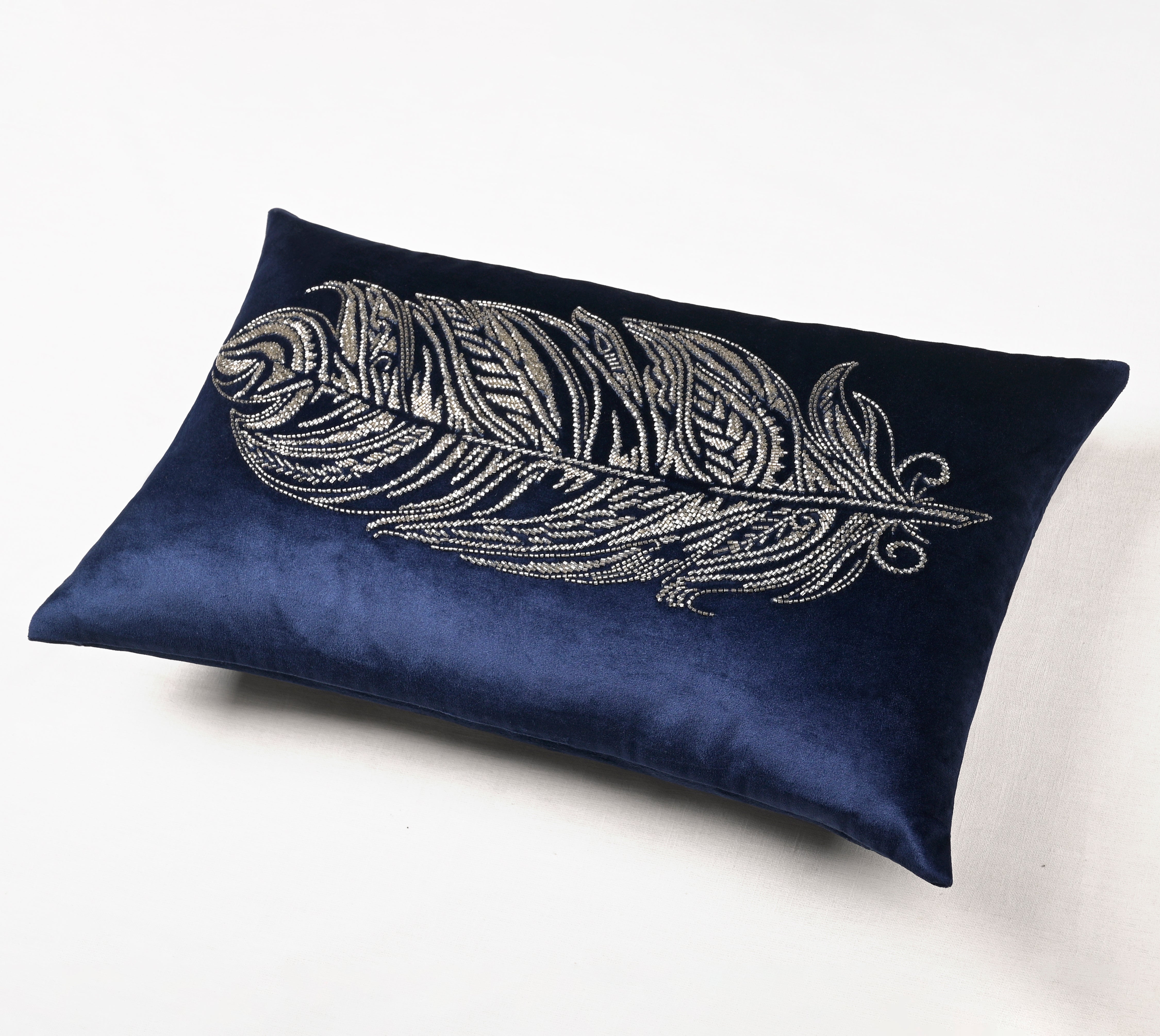 ORION Navy Blue Velvet Cushion Cover