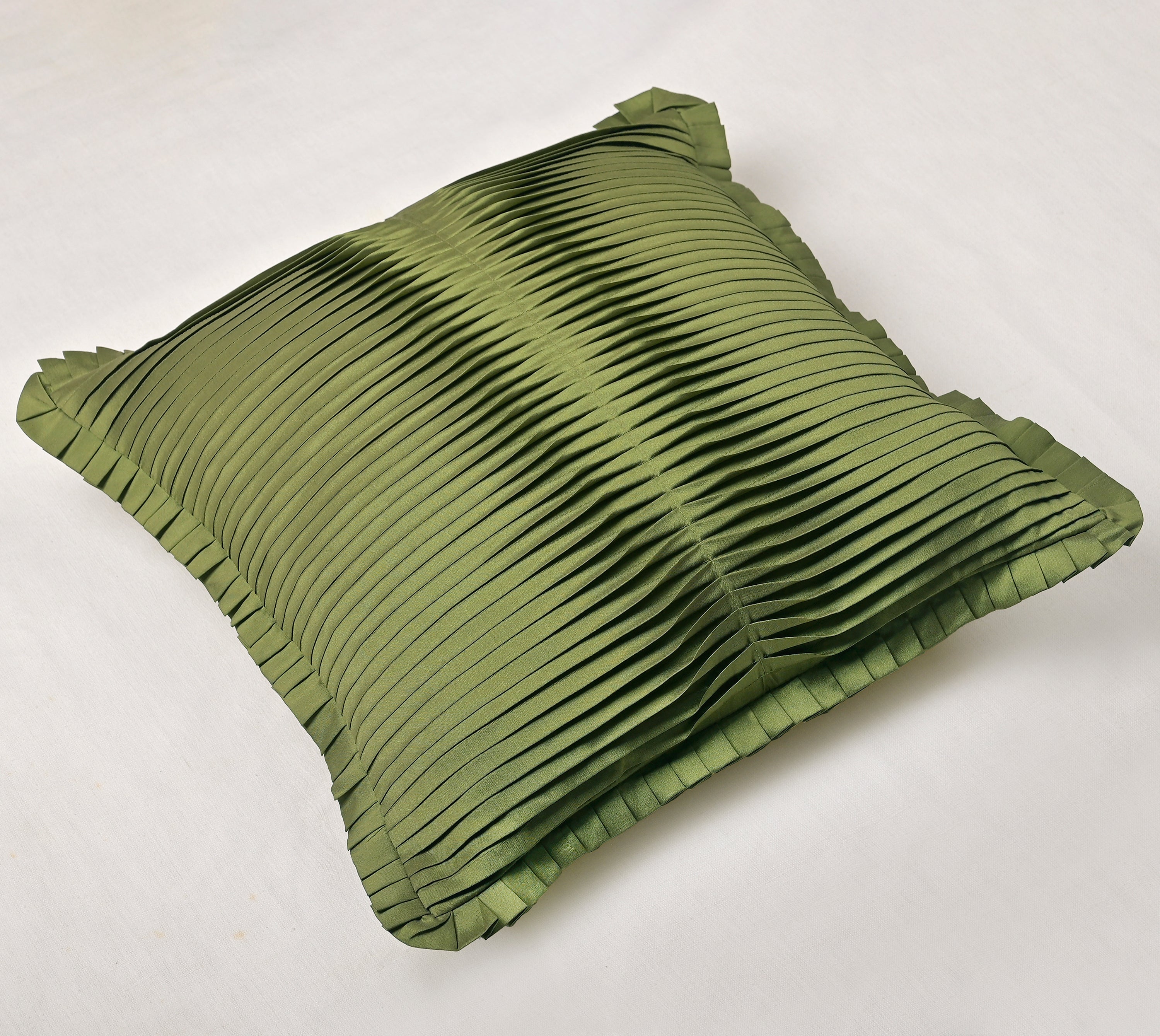 FERN Green Pleated Cushion Cover