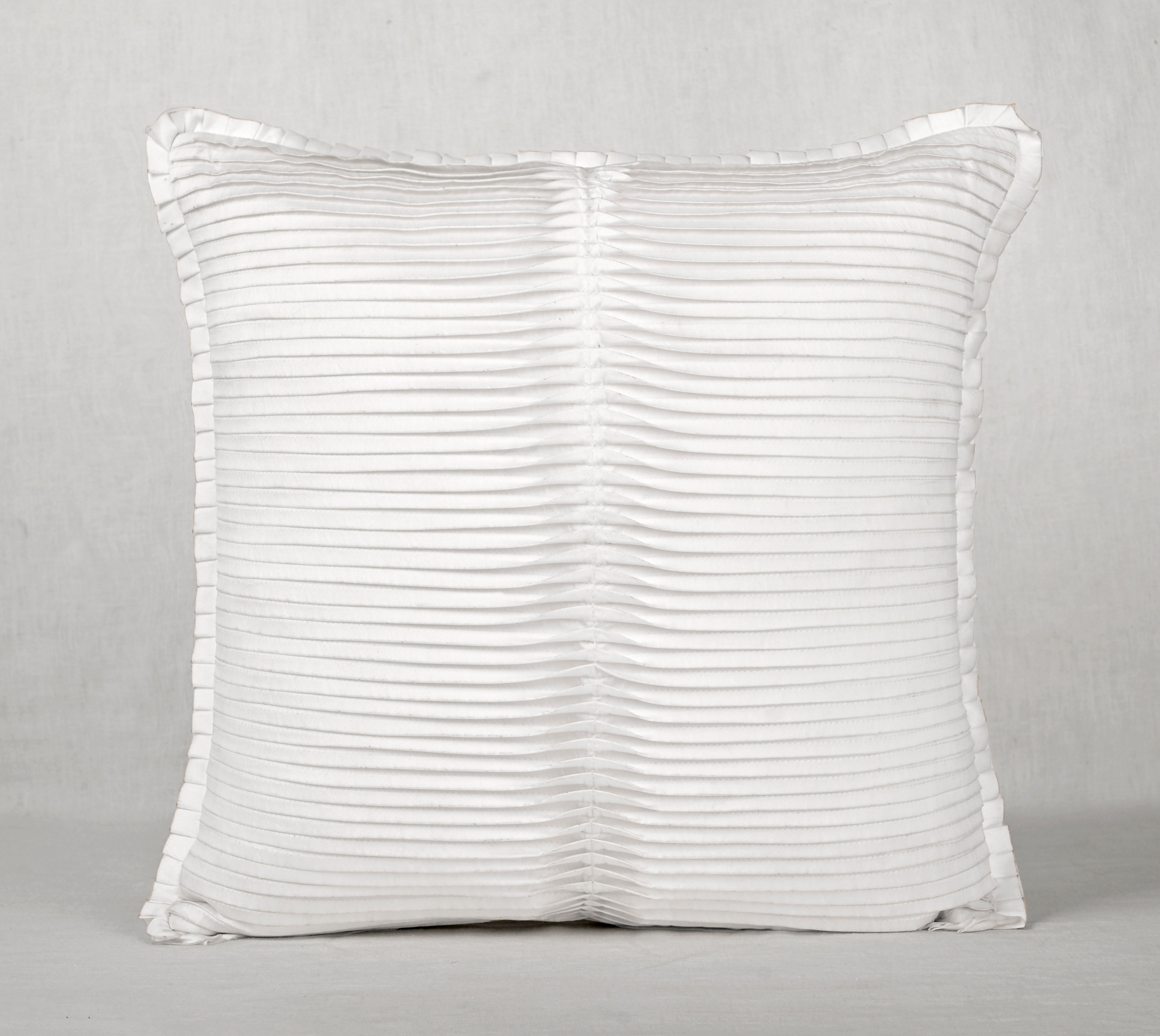 FERN White Pleated Cushion Cover