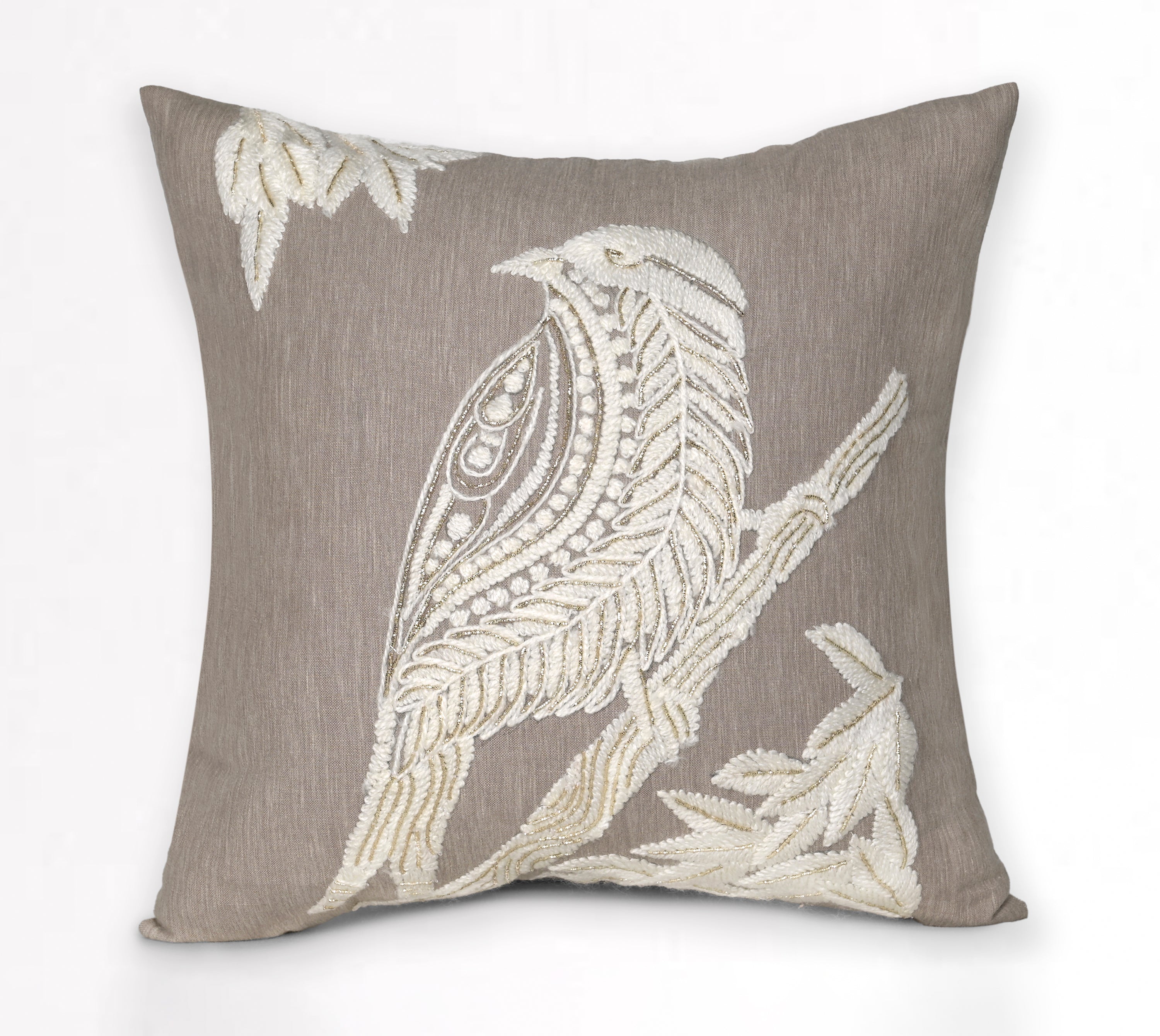 PALASH Taupe Linen Cushion Cover