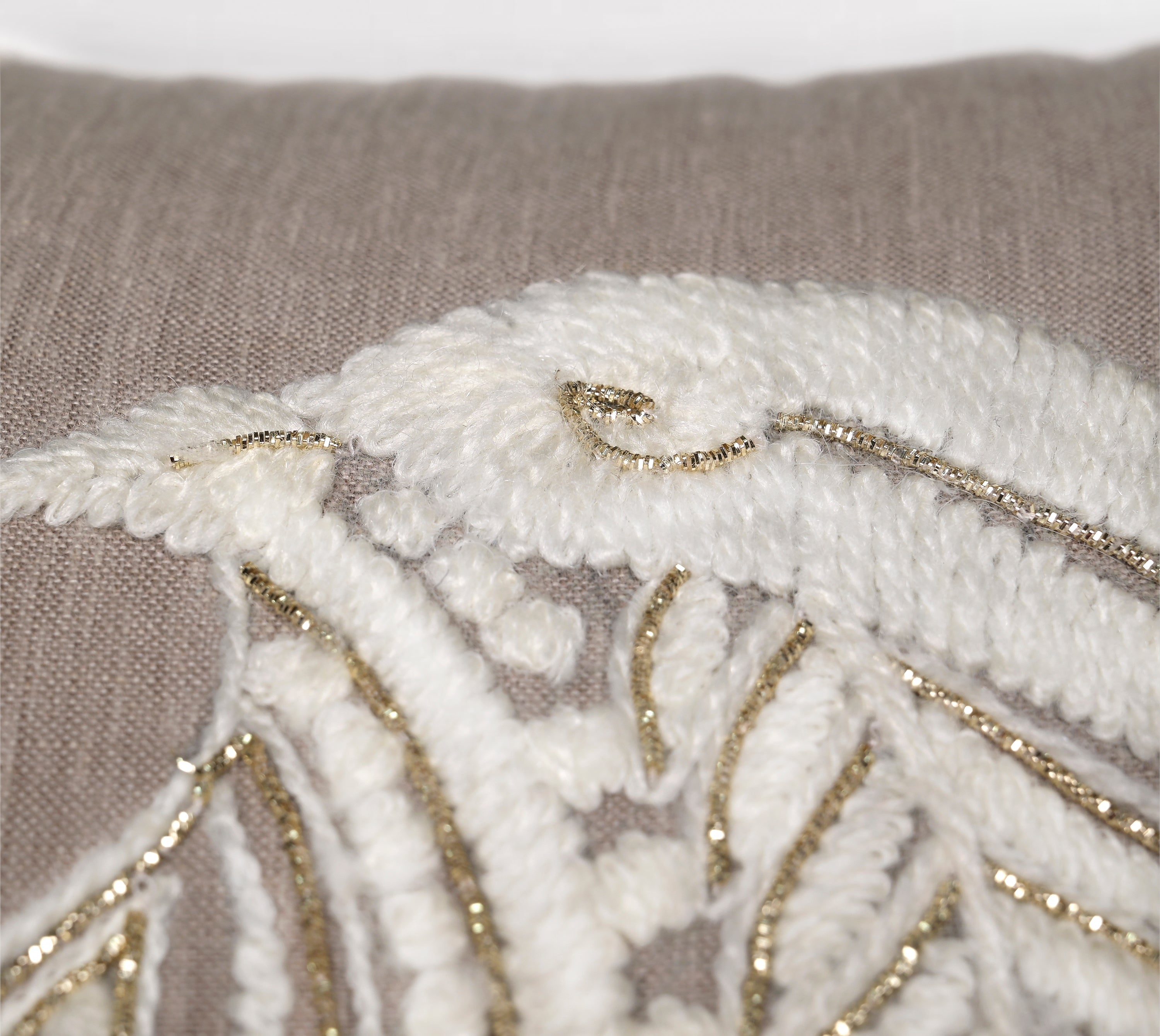 PALASH Taupe Linen Cushion Cover