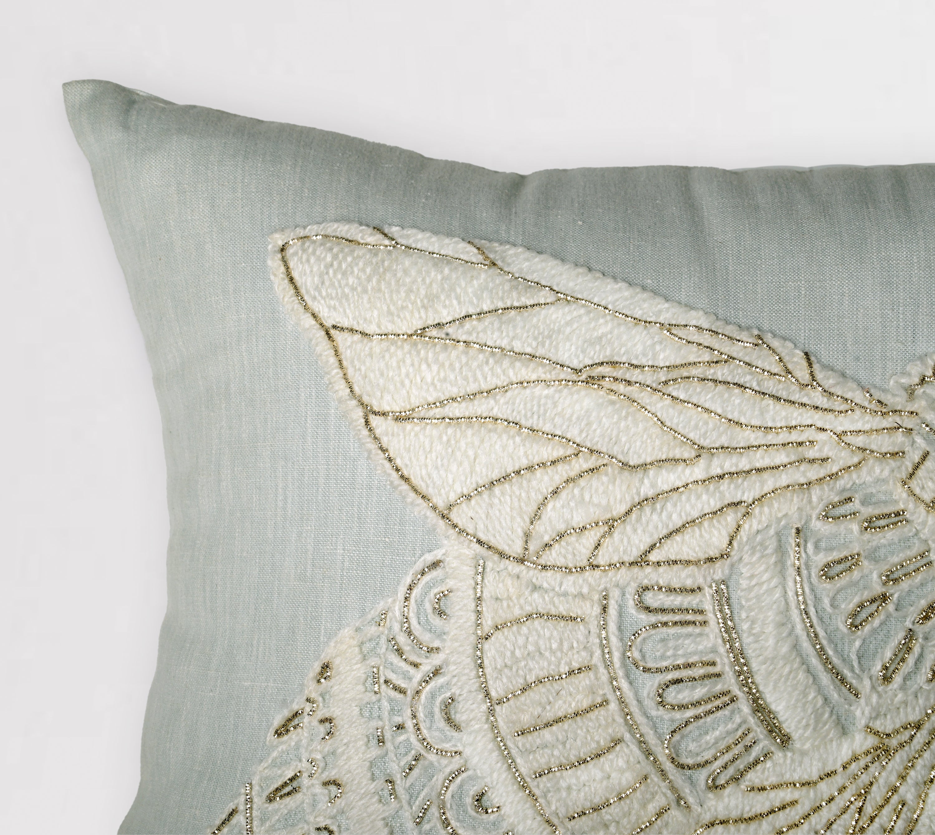 PALASH Mint Linen Cushion Cover