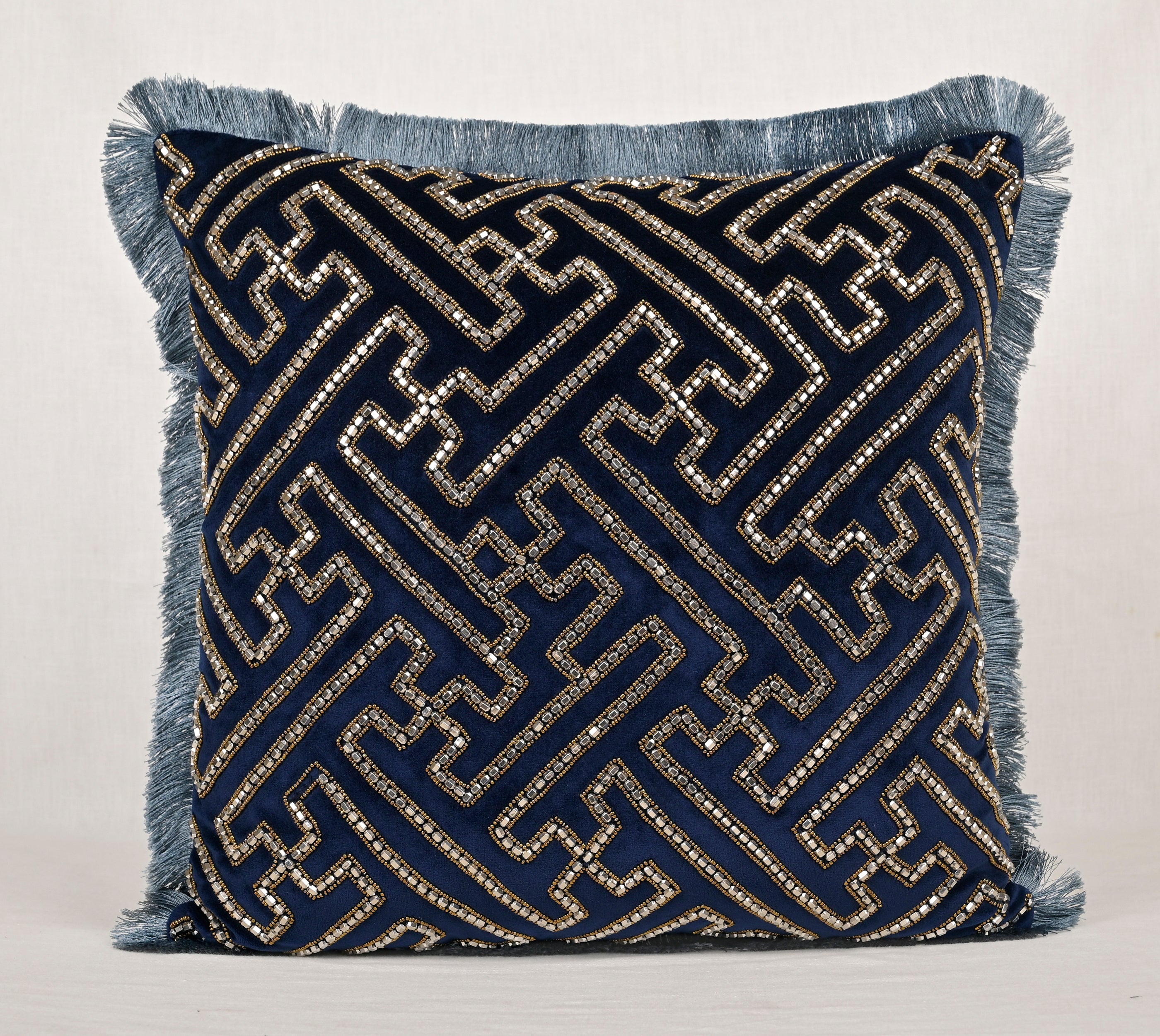 PATINA Navy Blue Velvet Cushion Cover