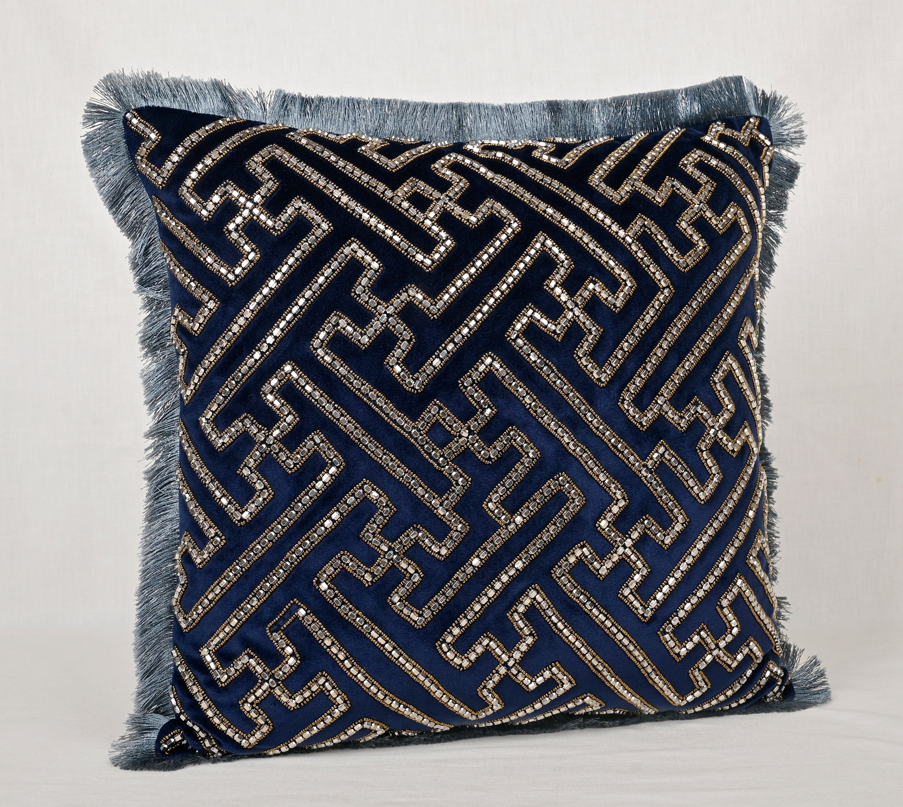 PATINA Navy Blue Velvet Cushion Cover