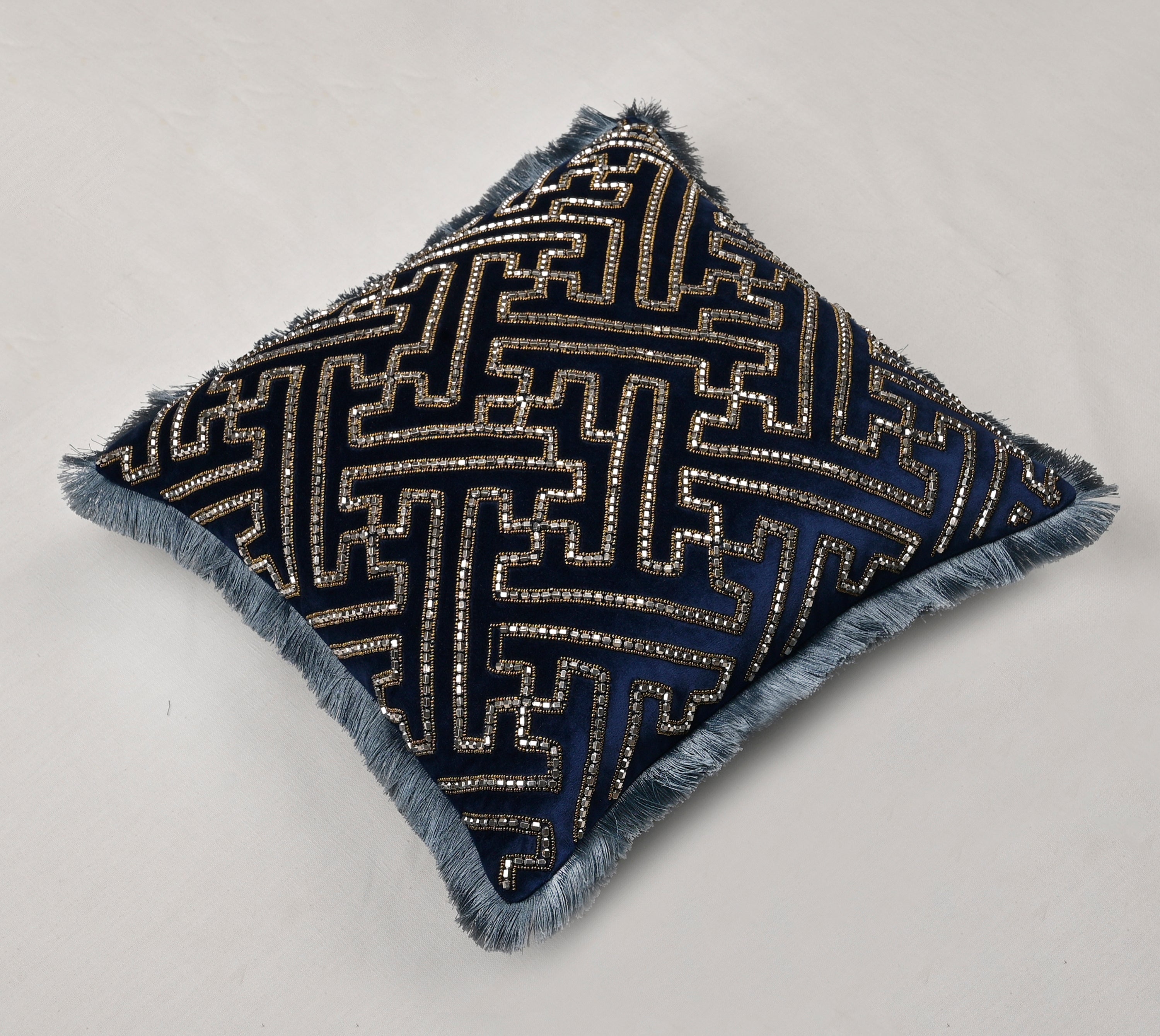 PATINA Navy Blue Velvet Cushion Cover