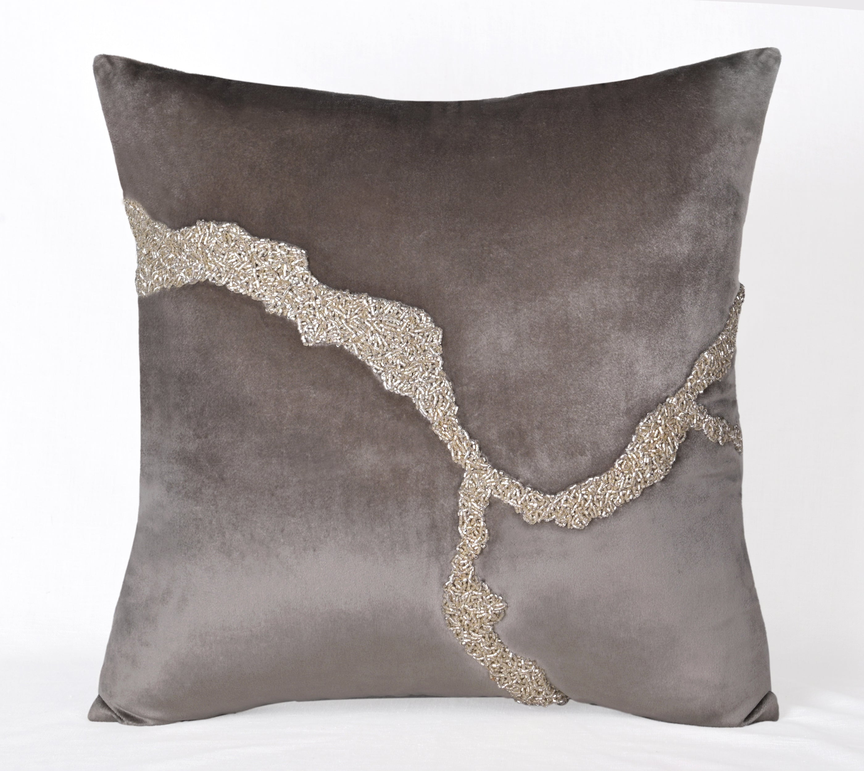 AURORA Grey Velvet Cushion Cover