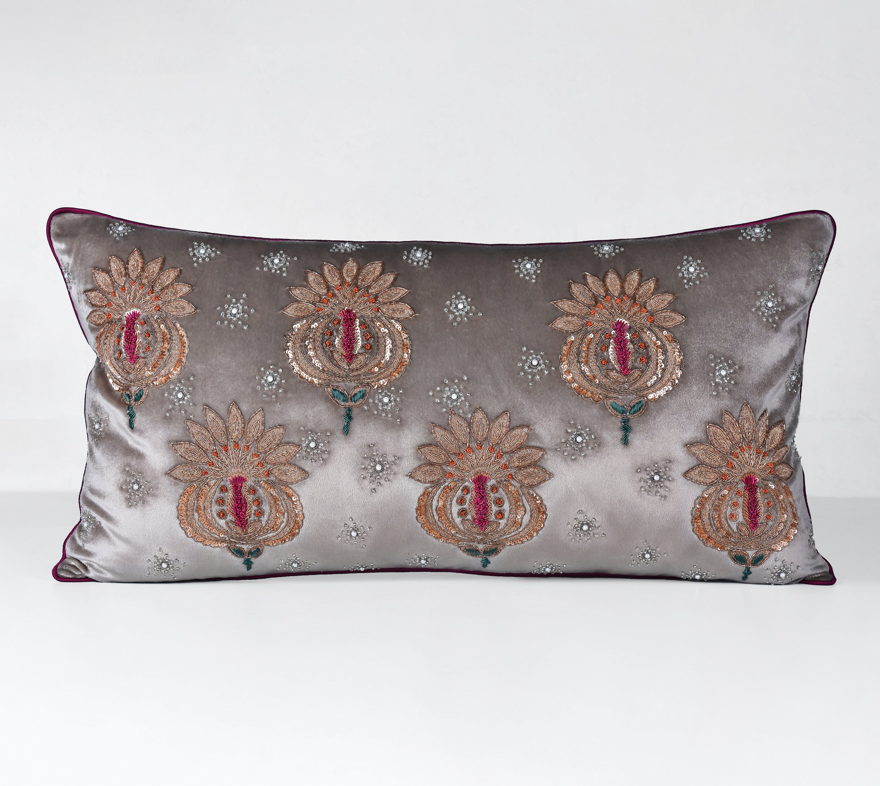 HERITAGE Grey Velvet Cushion Cover