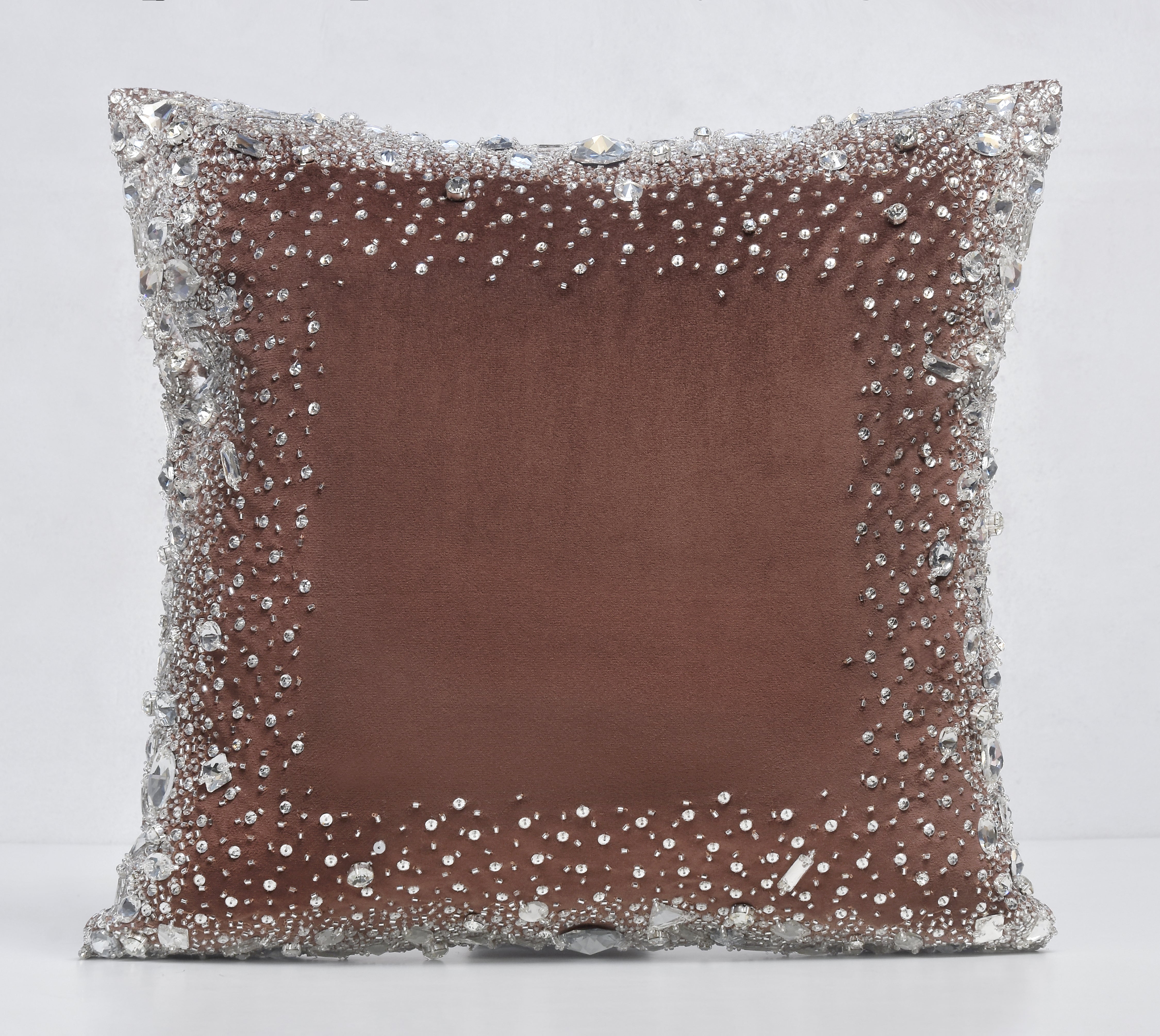 LUMIERE Copper Velvet Bling Cushion Cover