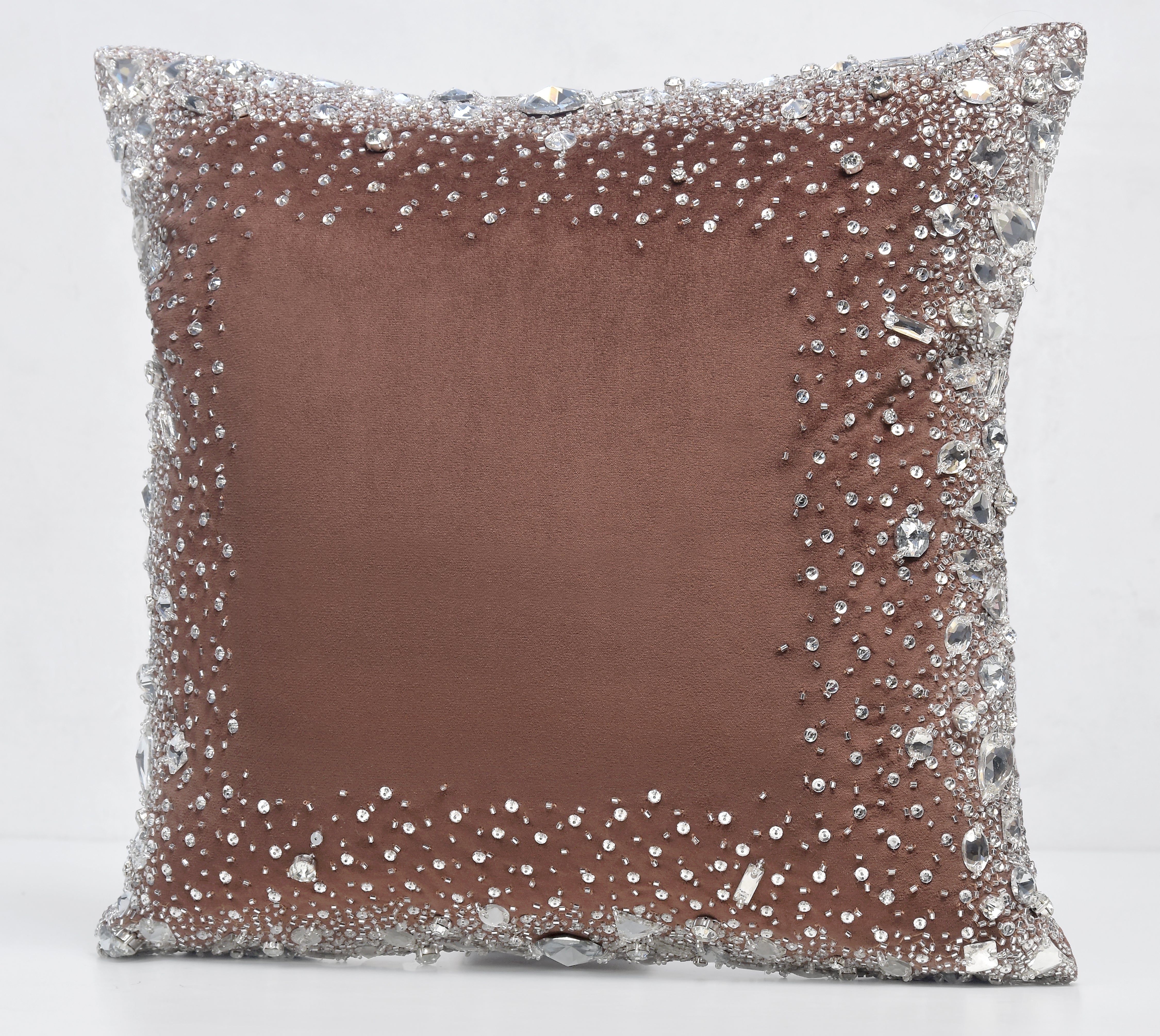 LUMIERE Copper Velvet Bling Cushion Cover