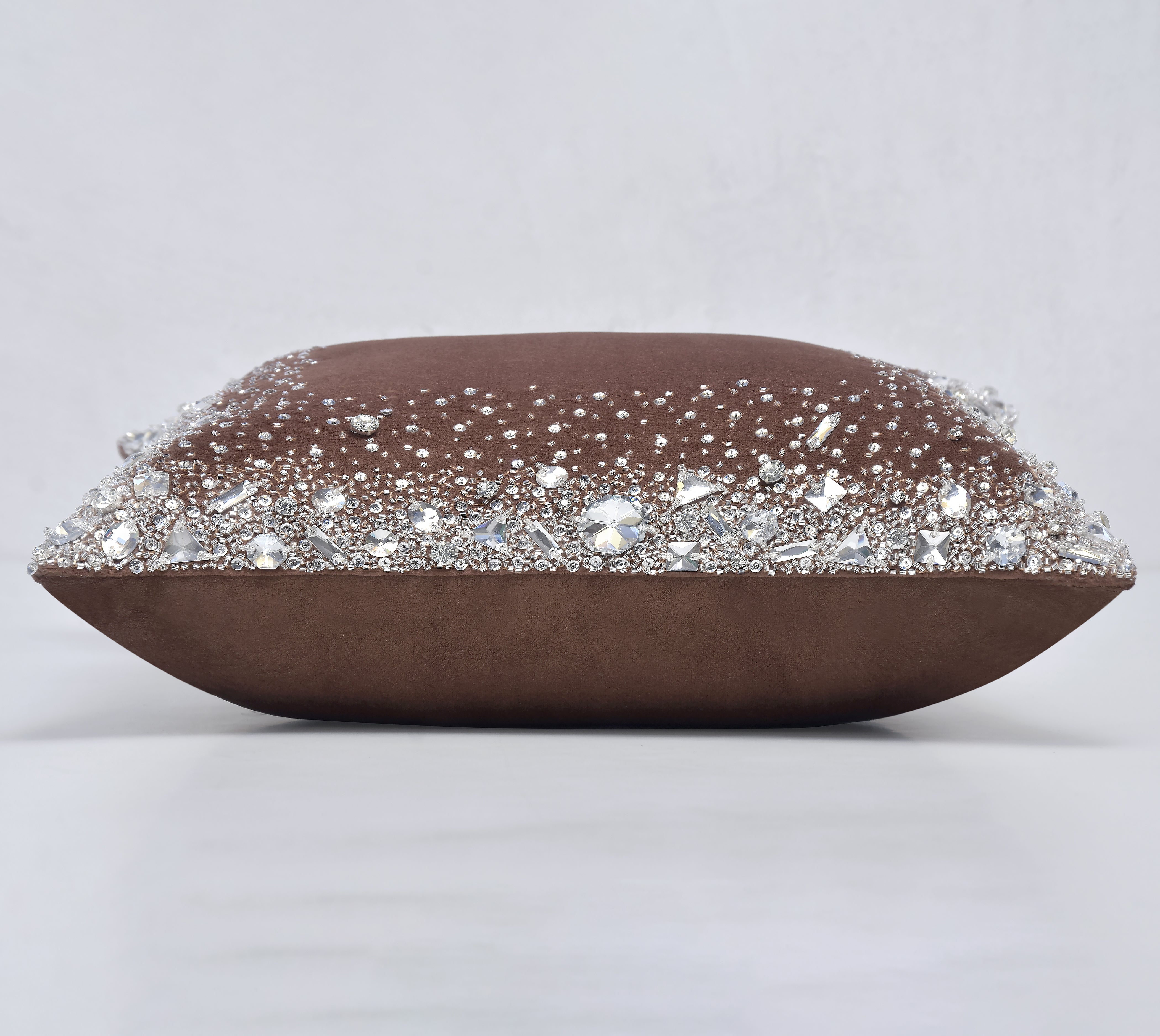 LUMIERE Copper Velvet Bling Cushion Cover