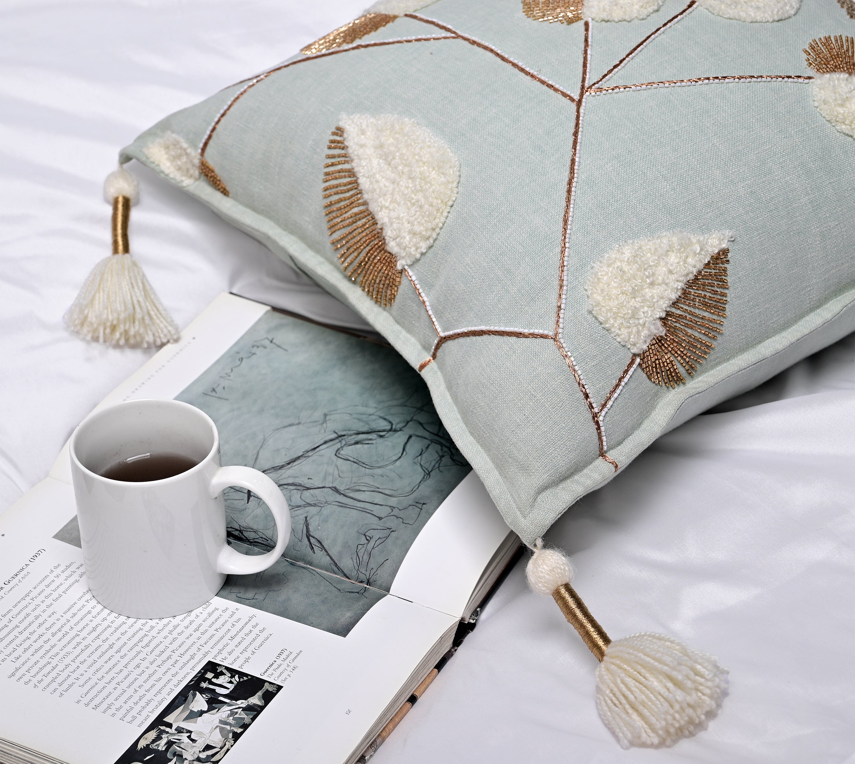 ISABELLA Mint Cotton Cushion Cover