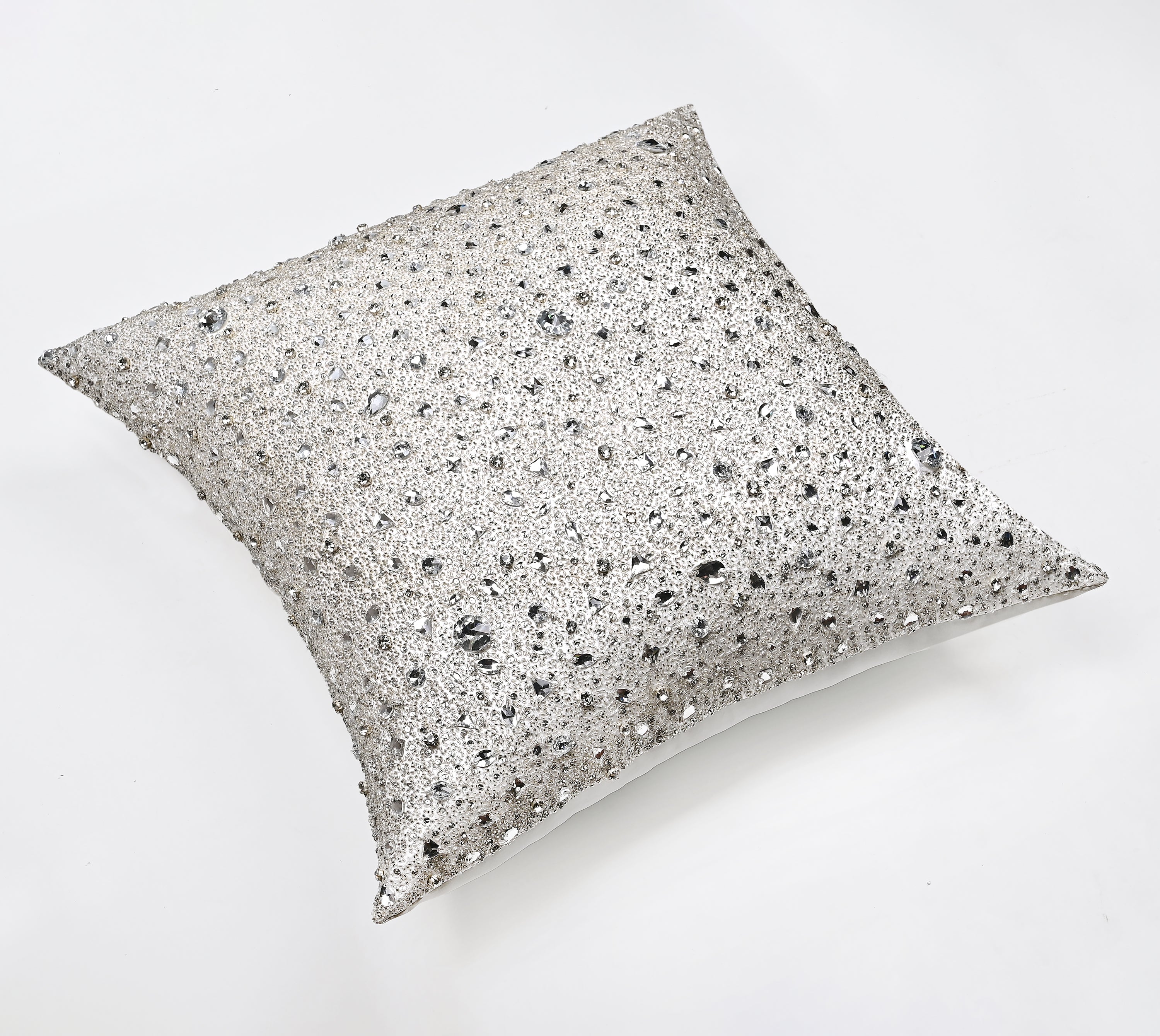 SOPHIE White and Silver Bling Euro Sham