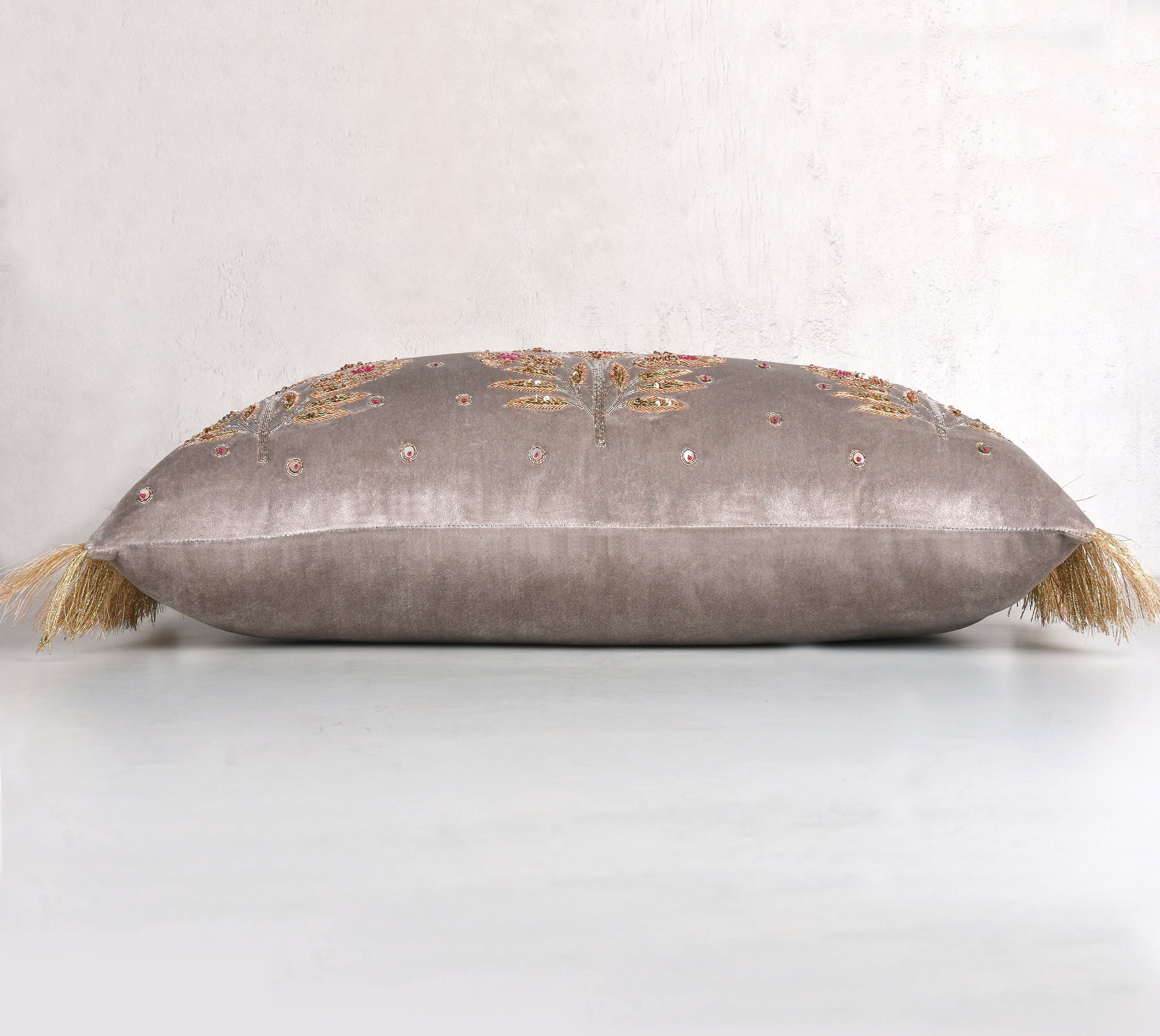 HERITAGE Grey Velvet Cushion Cover