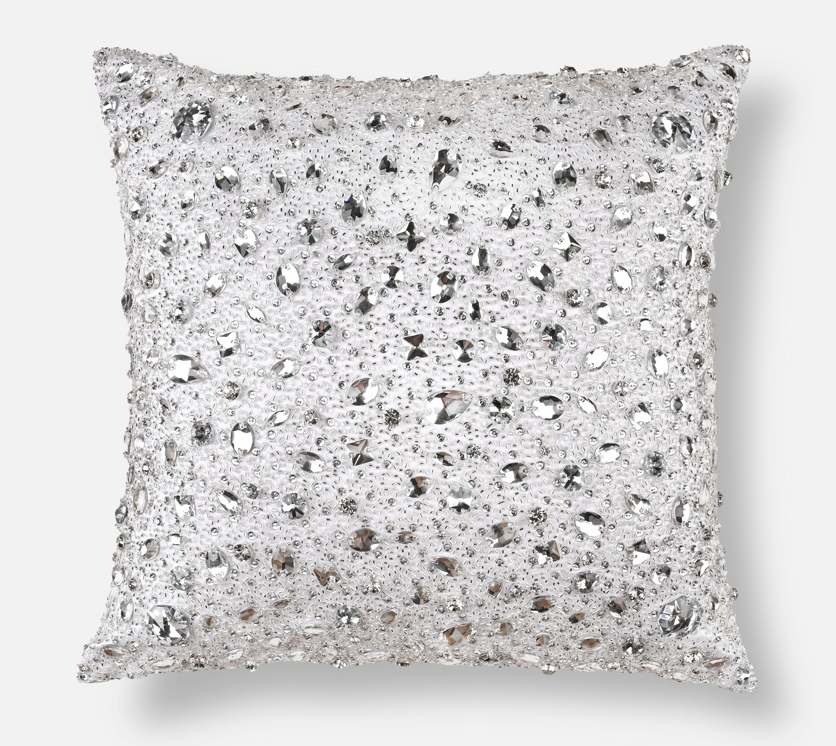 FORTUNE White Bling Satin Cushion Cover