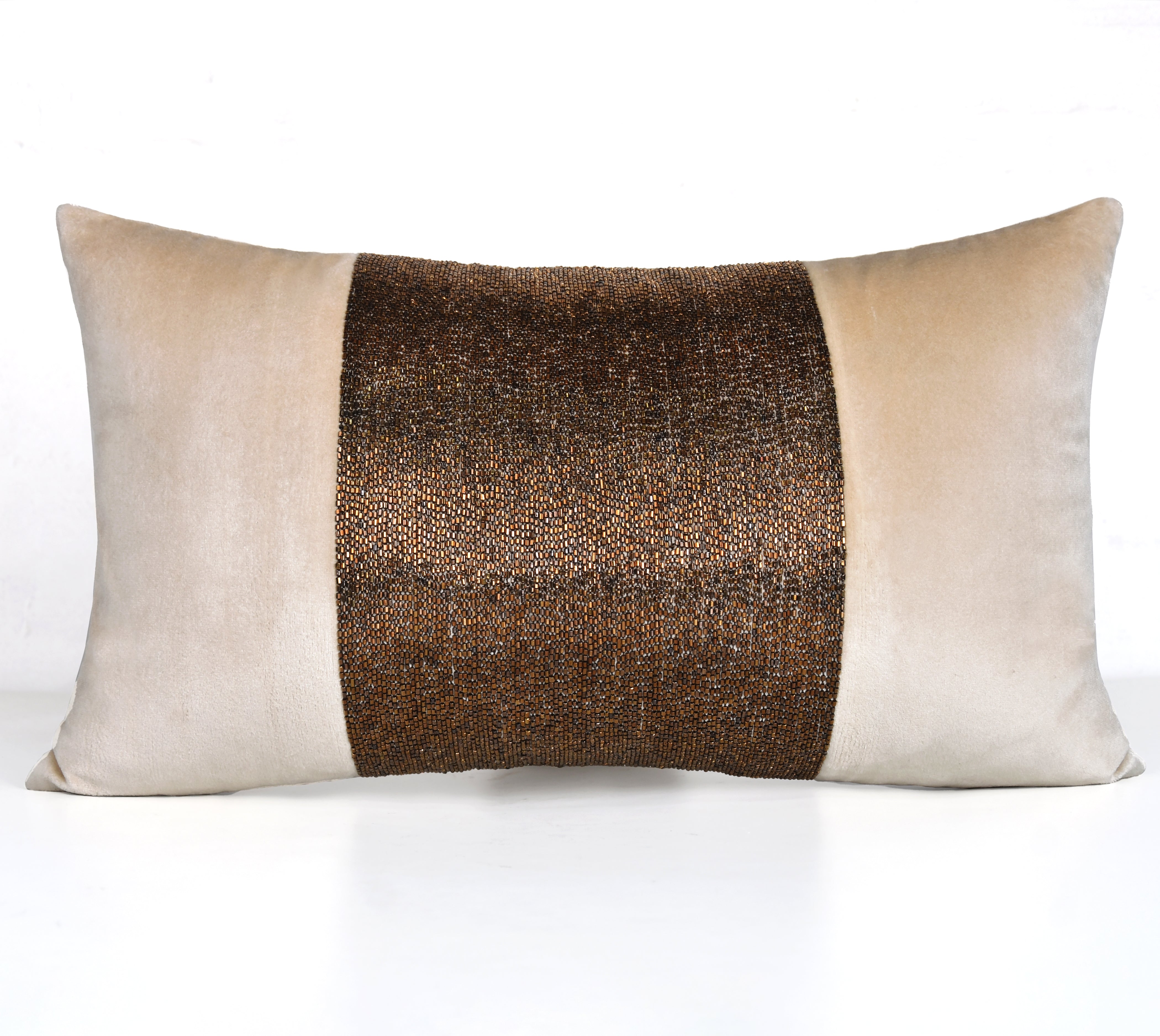 MIDAS Ecru Velvet Cushion cover