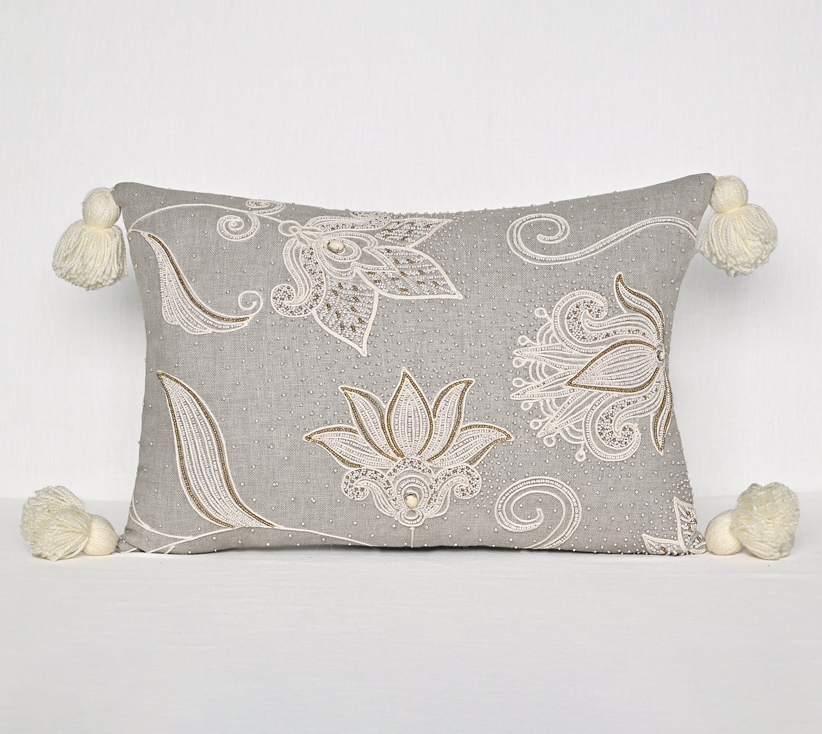 REGENT Grey Cotton Cushion Cover